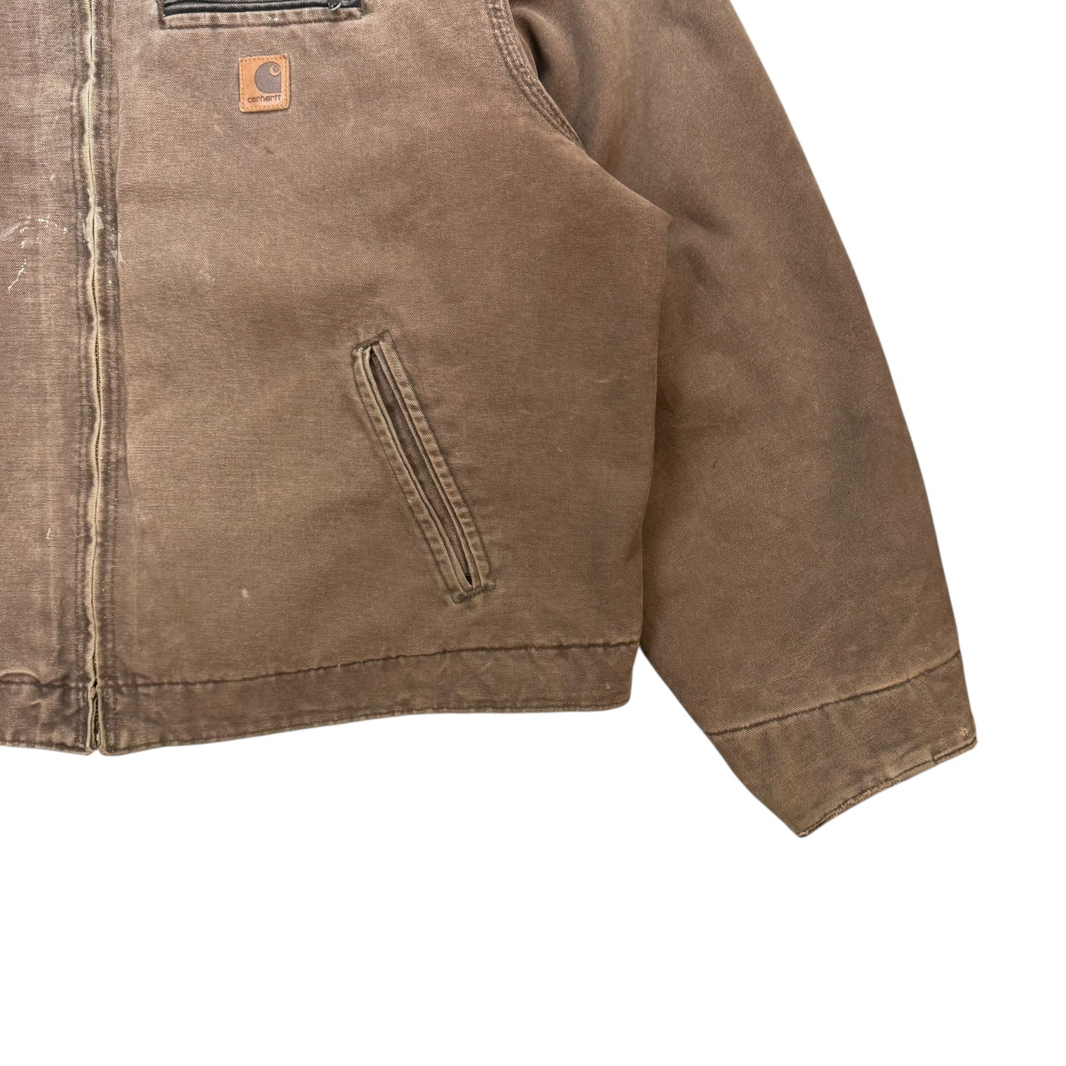 Vintage Carhartt Blanket Lined Detroit Jacket Faded Brown