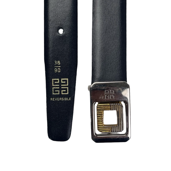 (W) Vintage Givenchy Reversible Belt Black