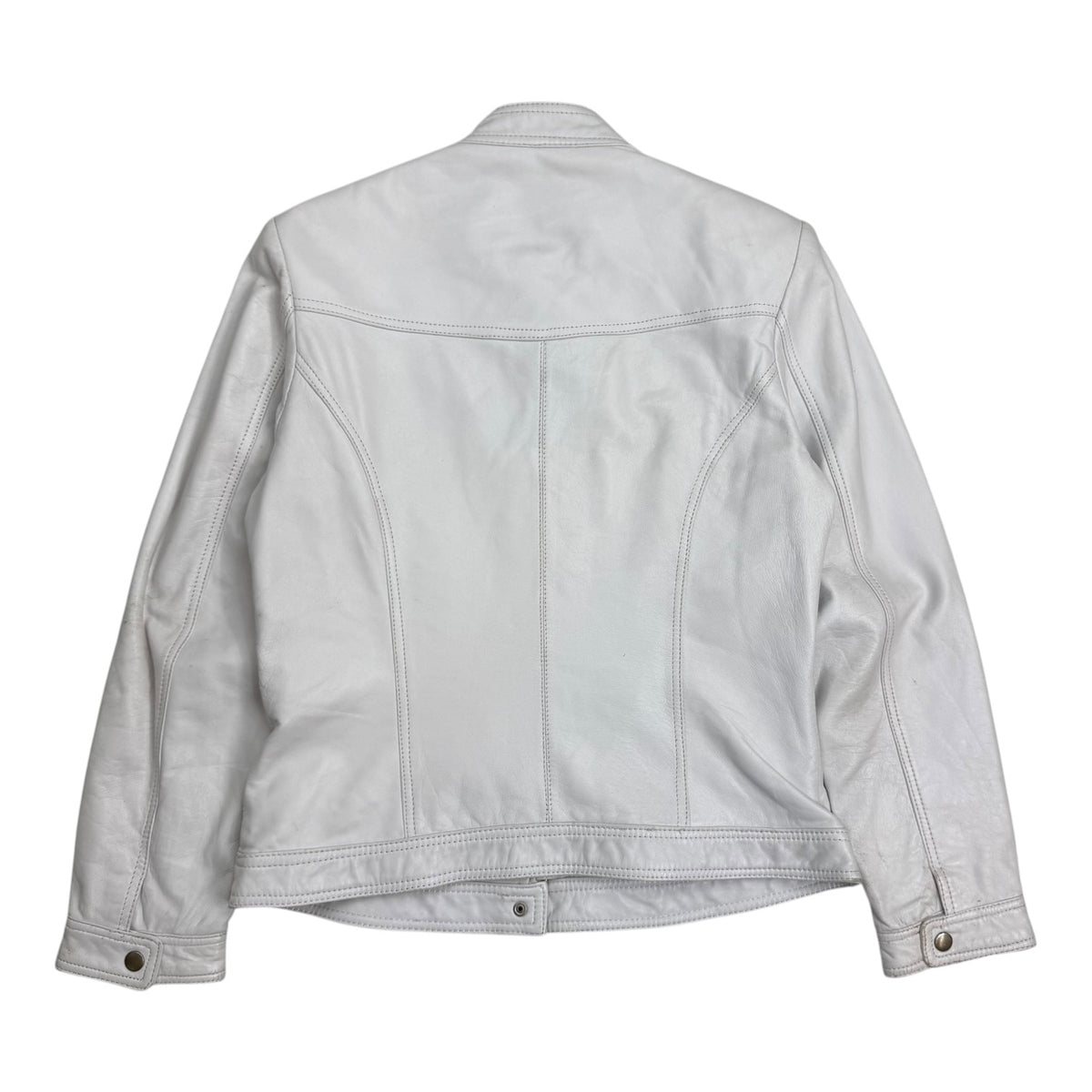 (W) Vintage Danier Leather Moto Jacket White