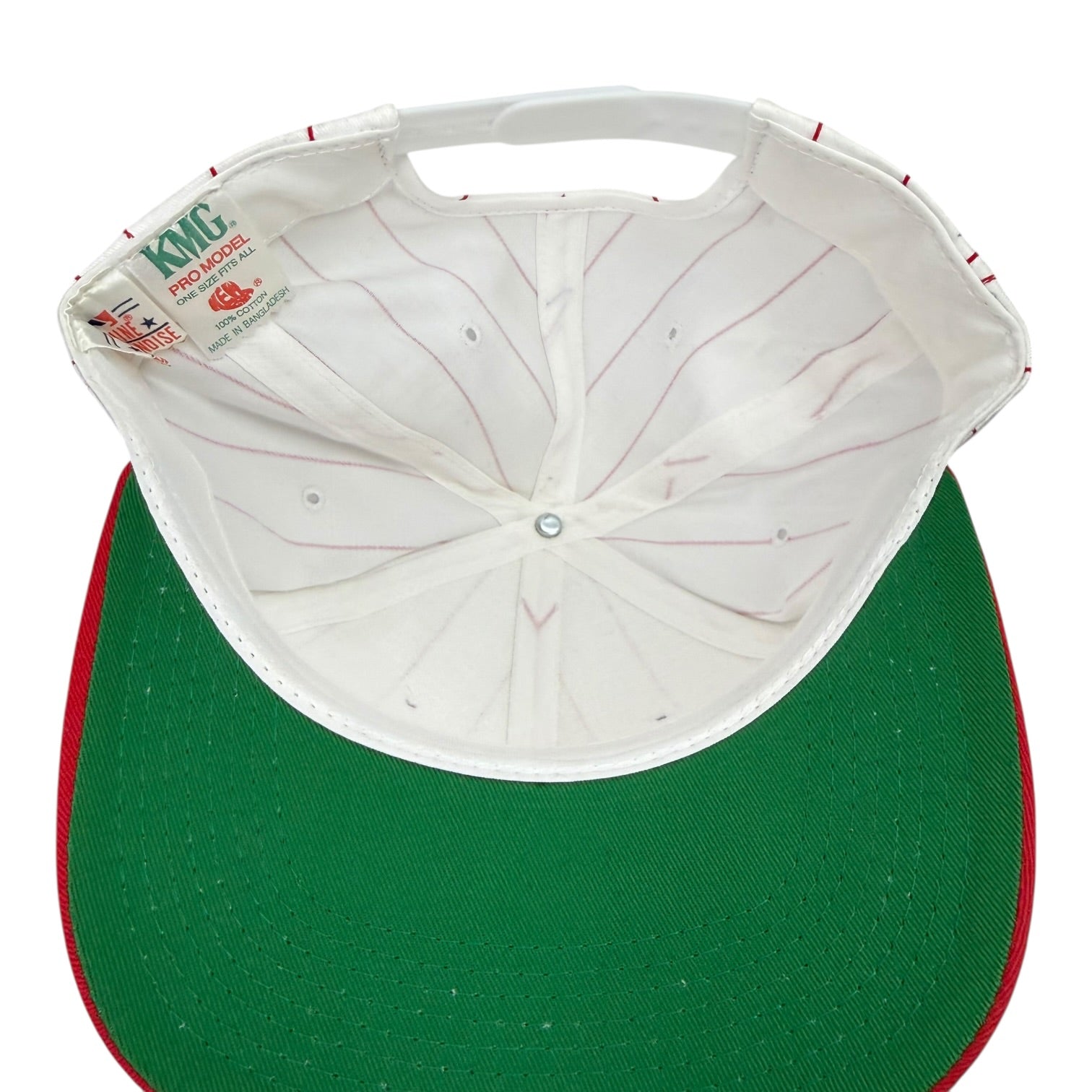 Vintage Cincinnati Reds Pin Stripe SnapBack Hat White/Red