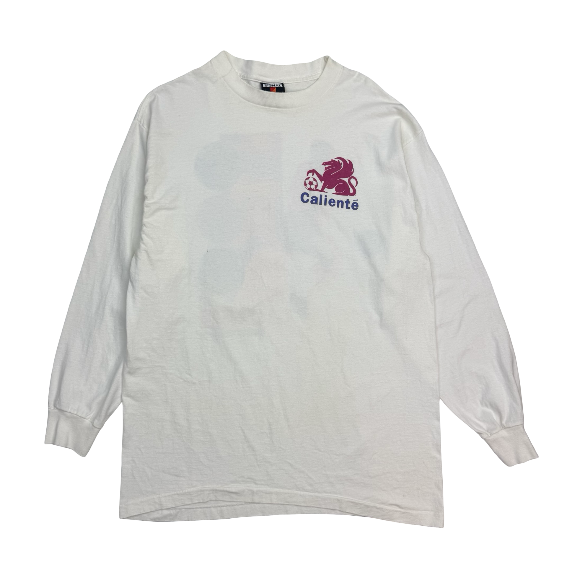 Vintage Calienté Soccer Gear L/S Tee White