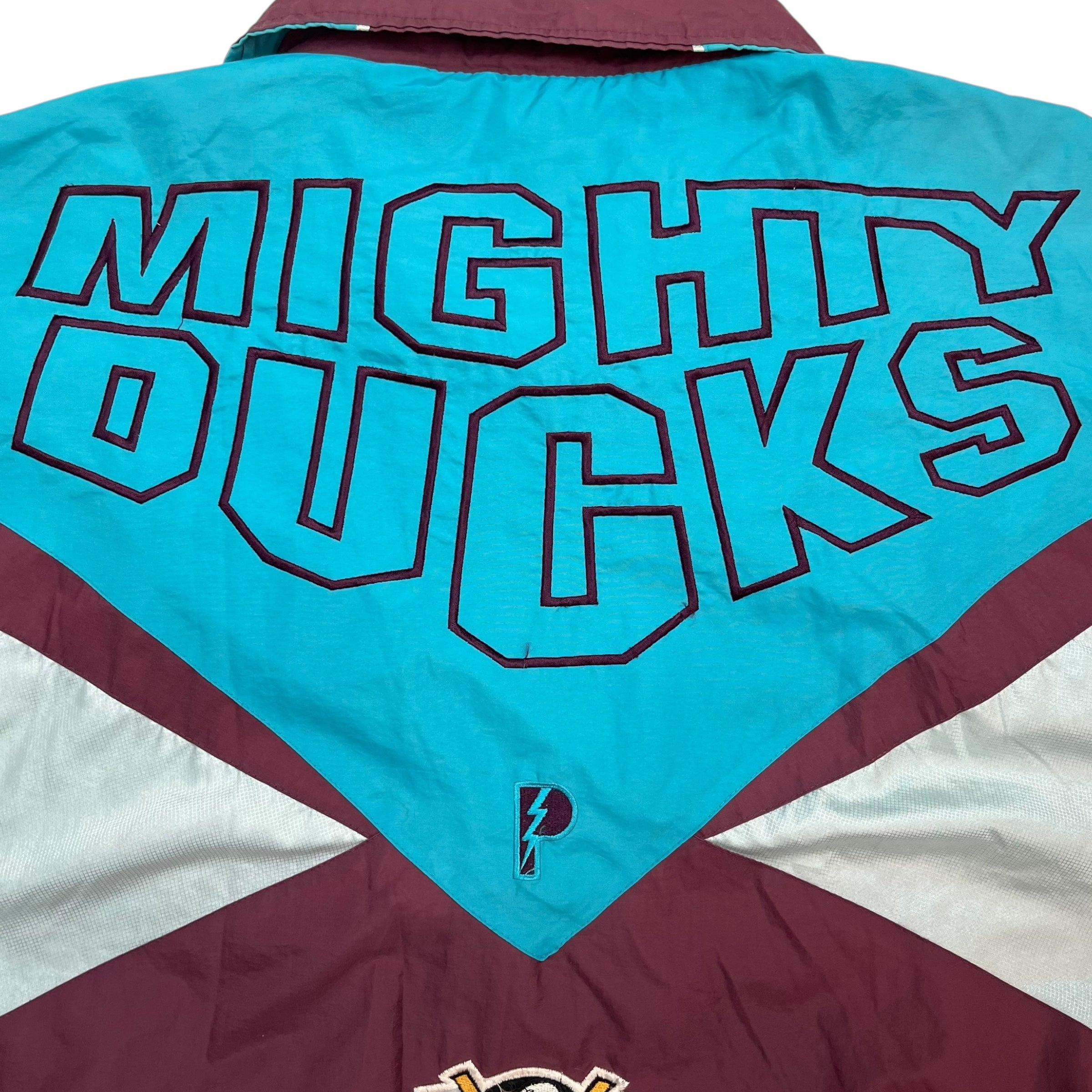 Vintage NHL Mighty Ducks Windbreaker Jacket Blue/Burgundy