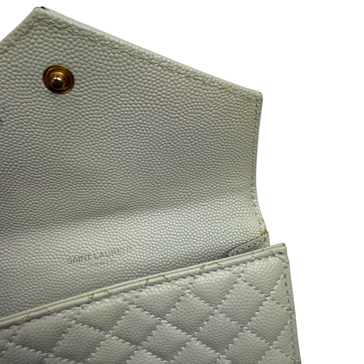 (W) Saint Laurent Envelope Compact Wallet Beige