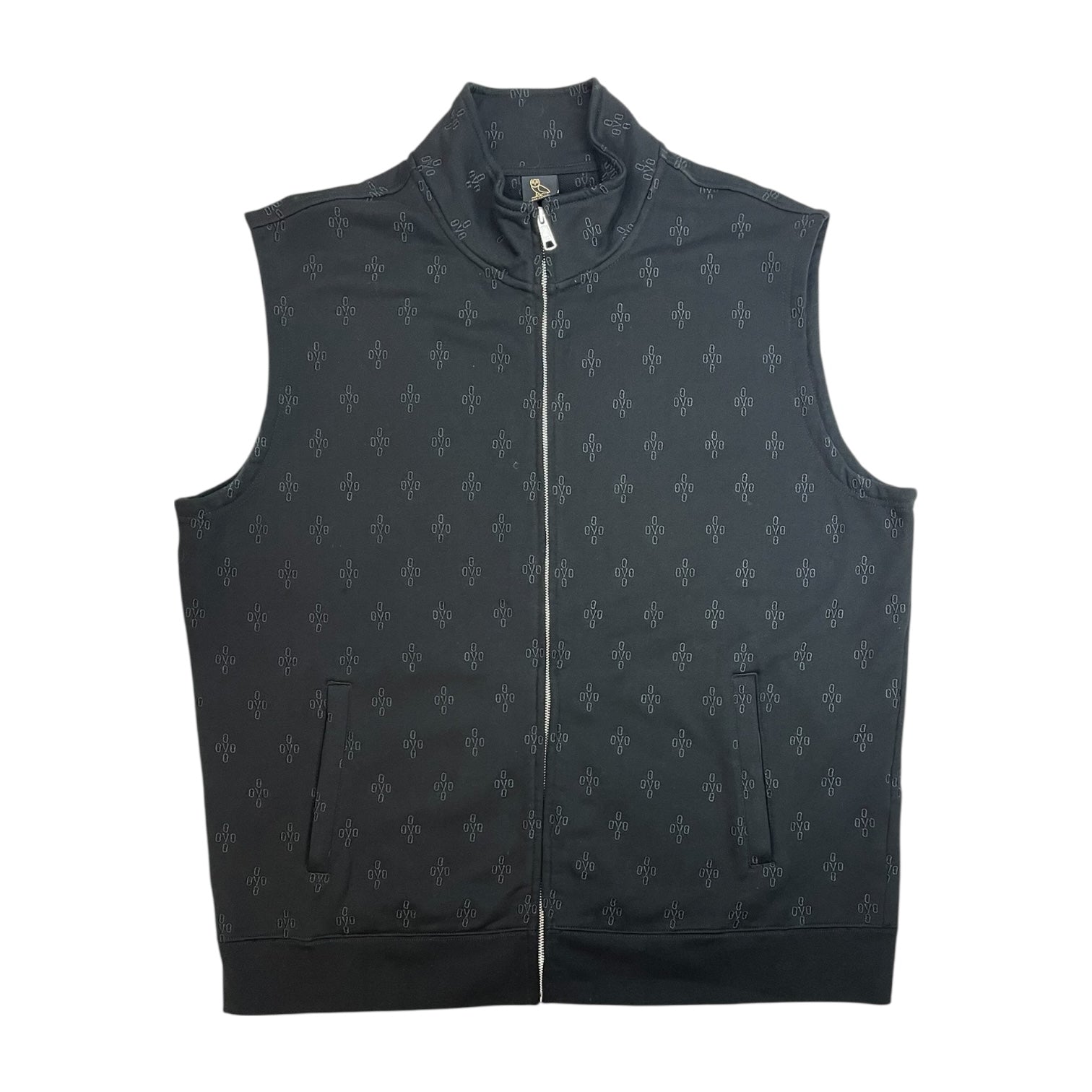 OVO Monogram Cotton Fleece Vest Black