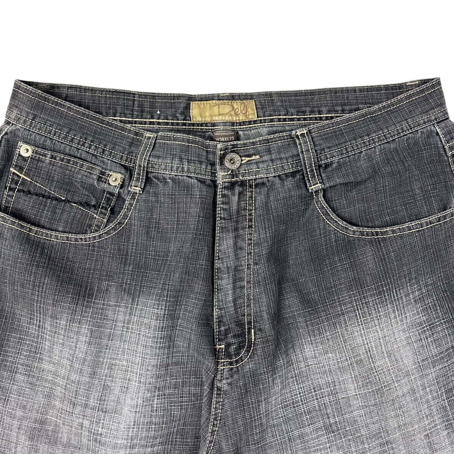 Vintage Y2K Delf Trading Capris Pants Washed Grey