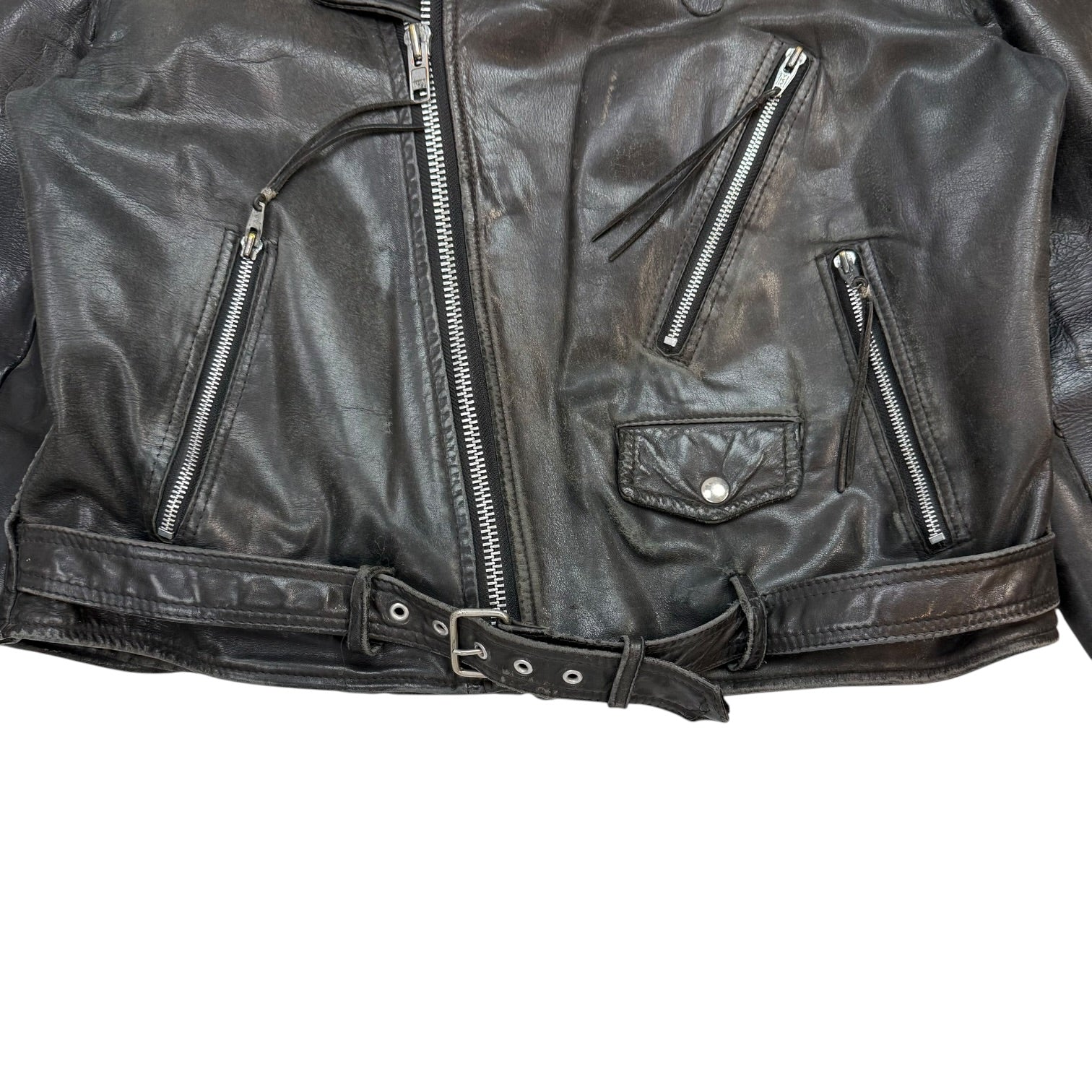 Vintage Moto Leather Jacket Black