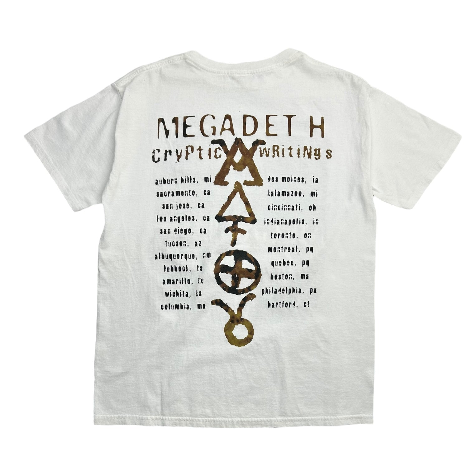 1997 Megadeth Cryptic Writings Tee White