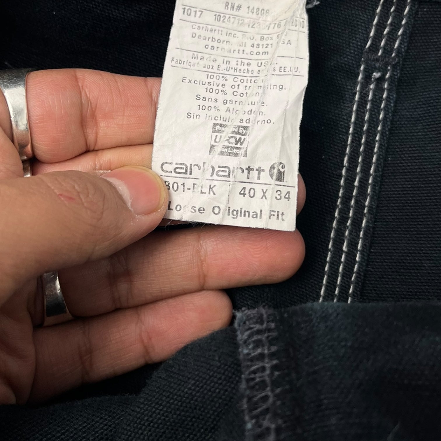 Carhartt Double Knee Work Pants Big Black