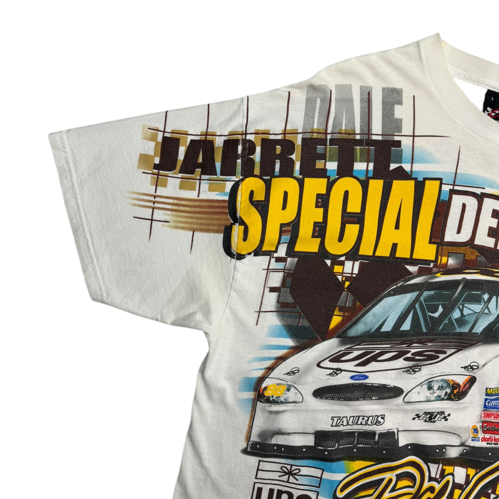 Vintage Dale Jarrett Special Delivery Nascar Tee White