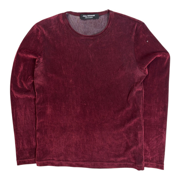 (W) Junya Watanabe Velvet Long-Sleeve Burgundy
