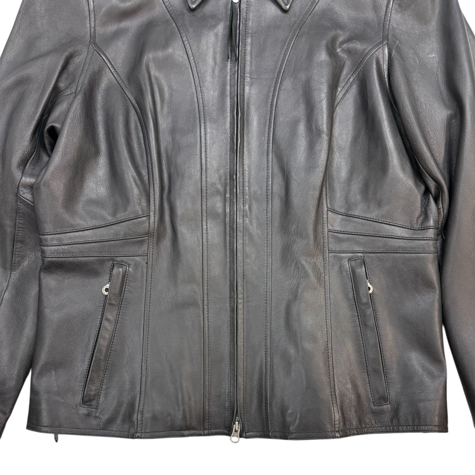 Vintage Harley Davidson Women’s Rhinestone Leather Jacket Black