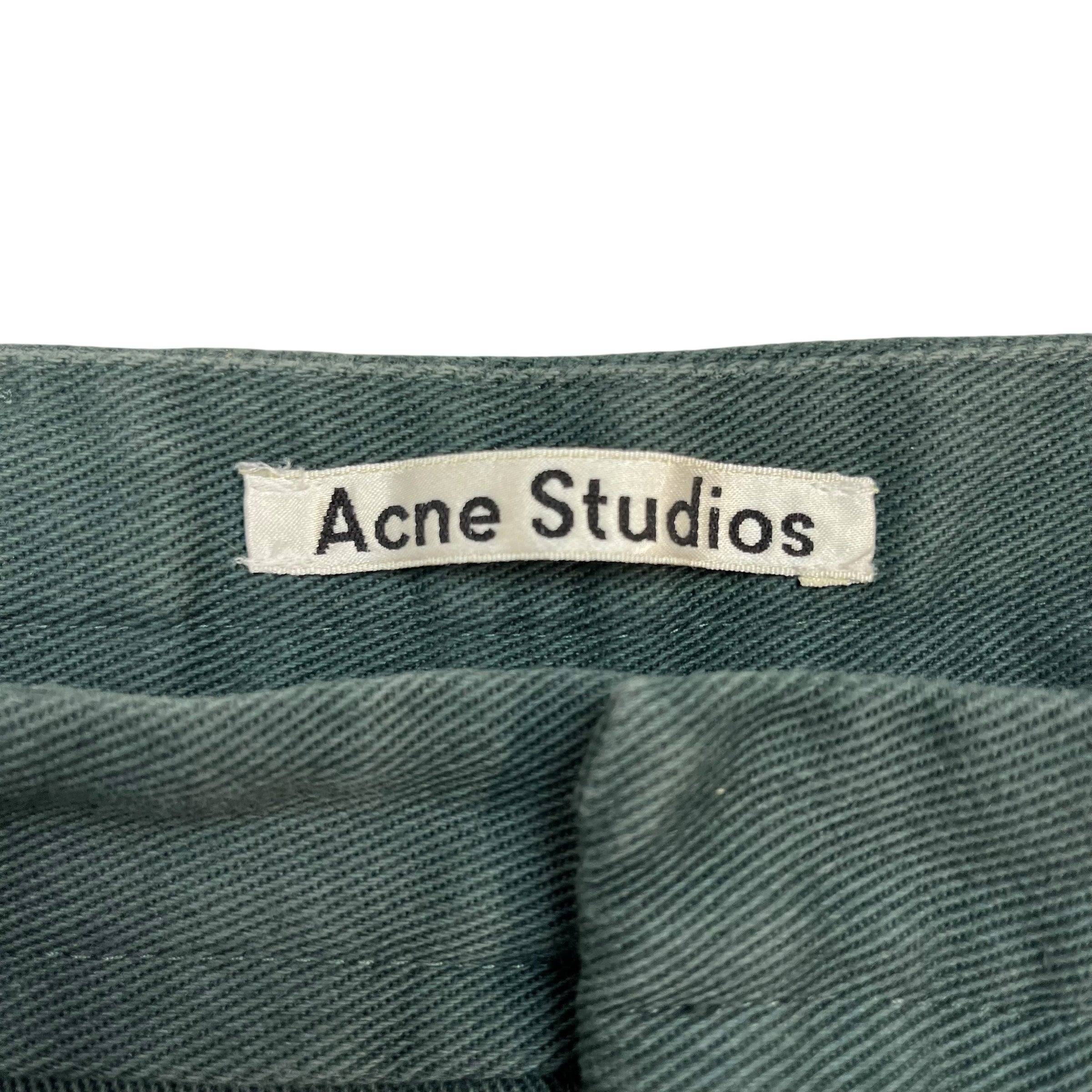 Acne Studios Cotton Twill Trousers Green