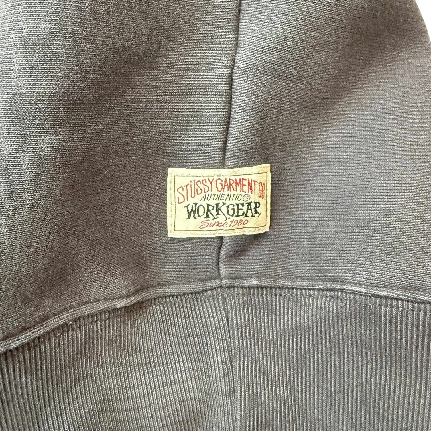 Stussy Raglan Fleece Workwear Hoodie Washed Black