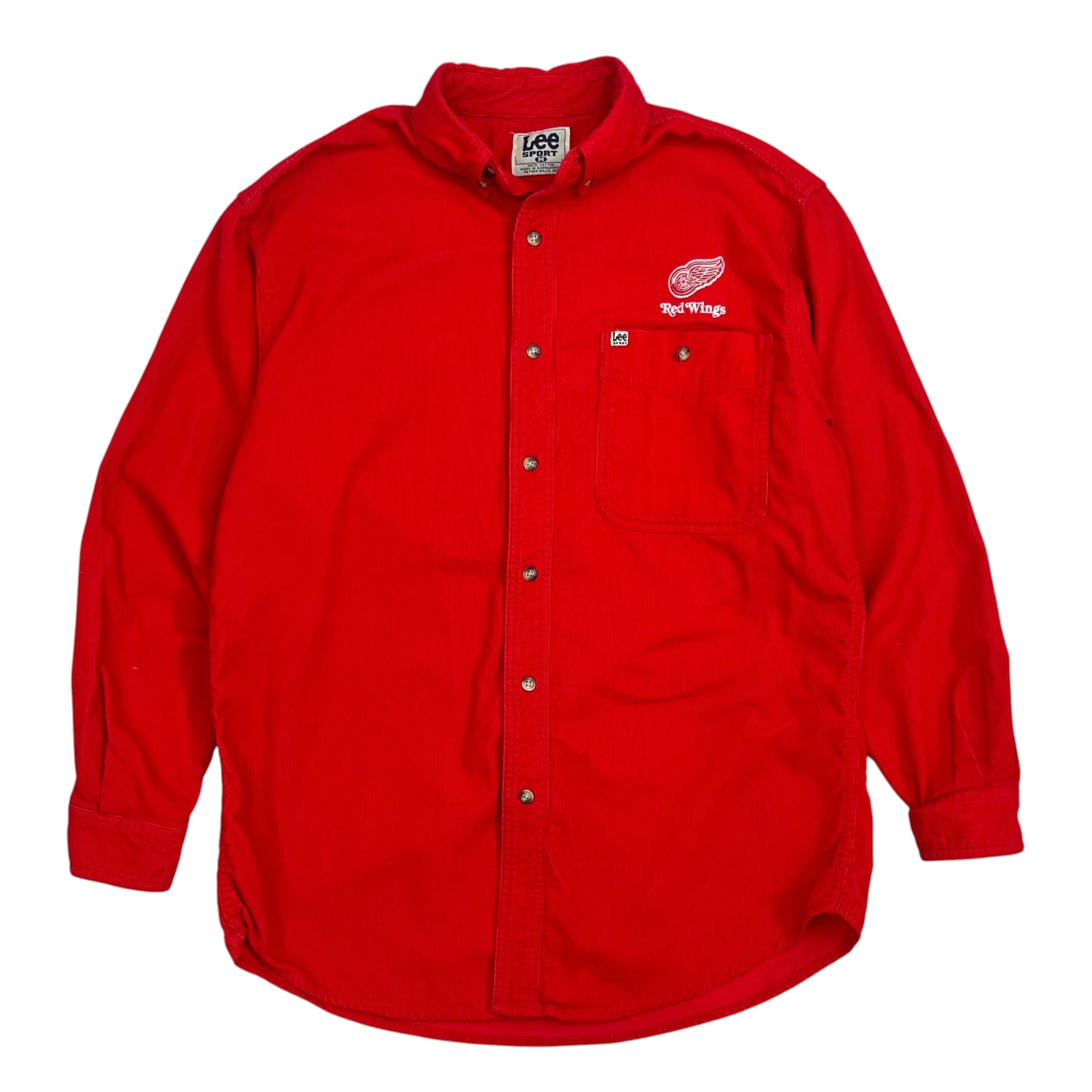 Vintage Lee Detroit Red Wings Button Up Shirt Red