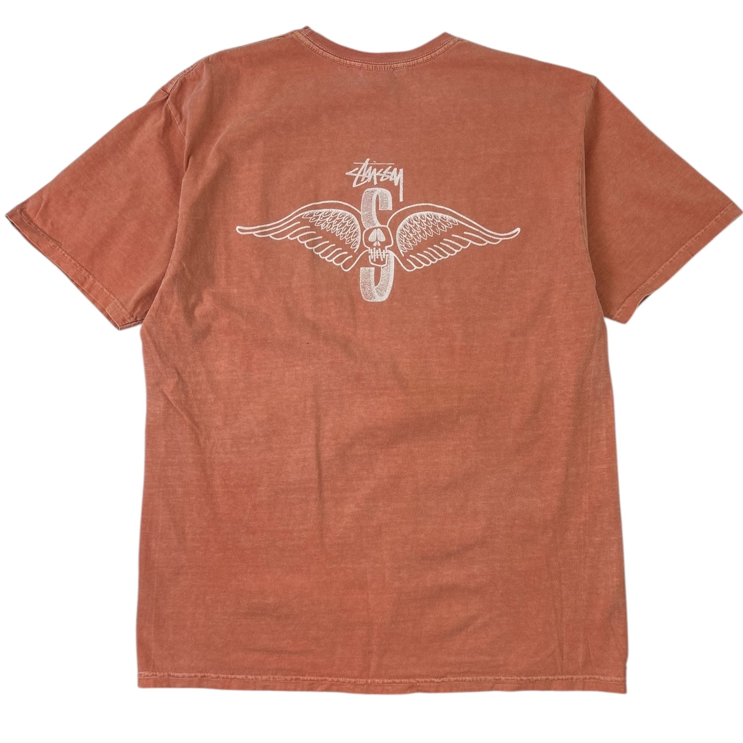Stussy Skull Wings Pigment Dyed T-Shirt Coral