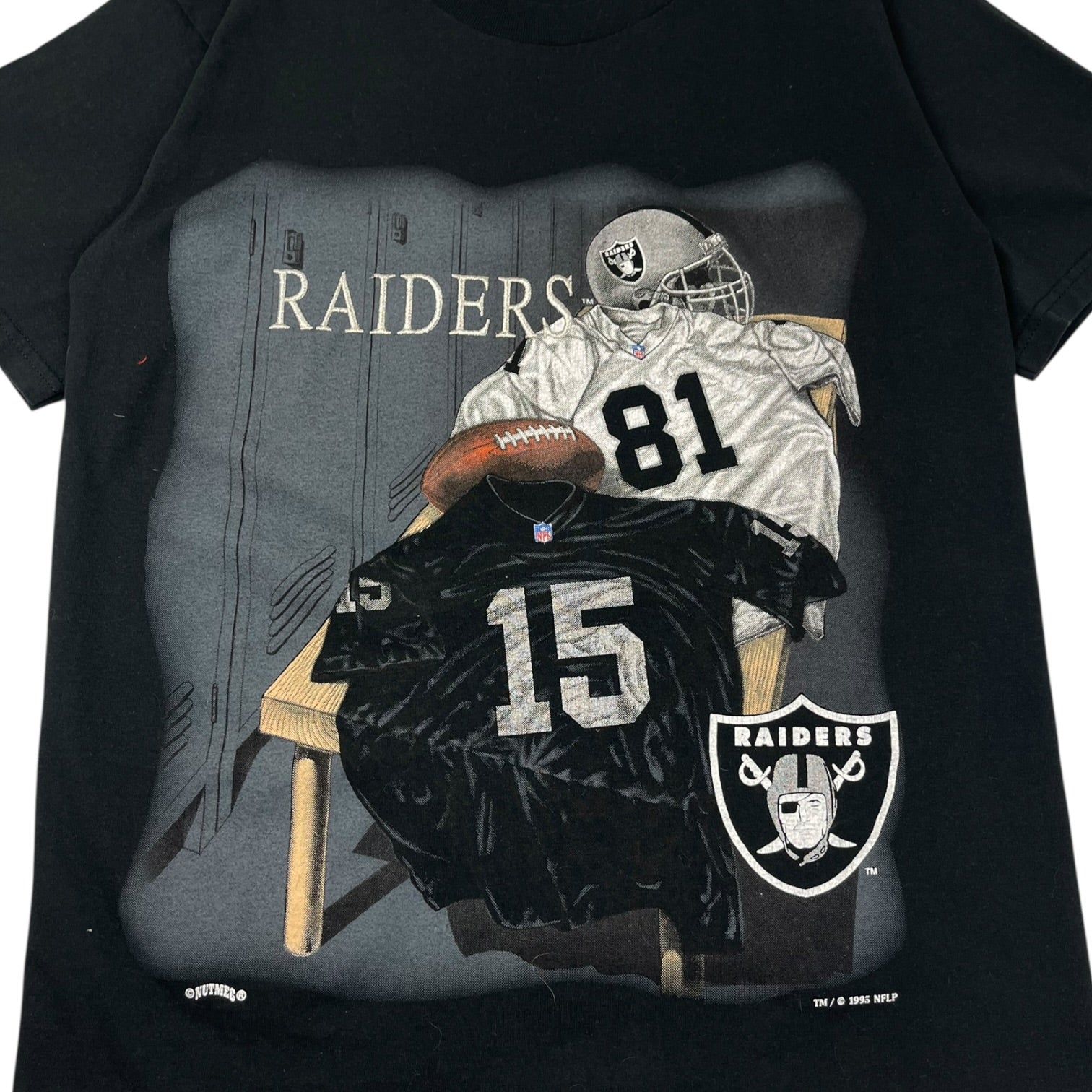Vintage Nutmeg Los Angeles Raiders Embroidered T-Shirt Black