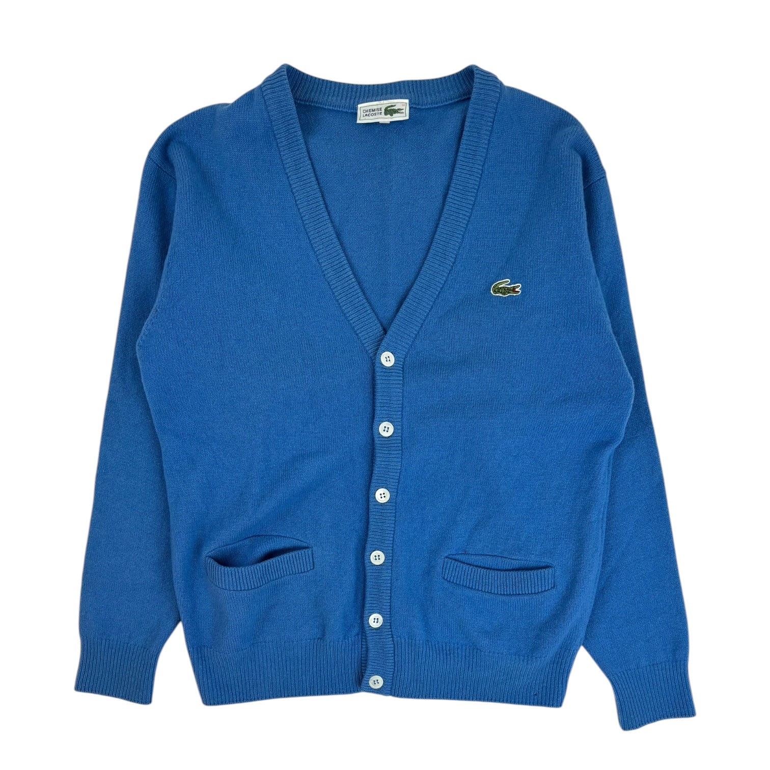 Vintage Lacoste Wool Button-Up Cardigan Blue