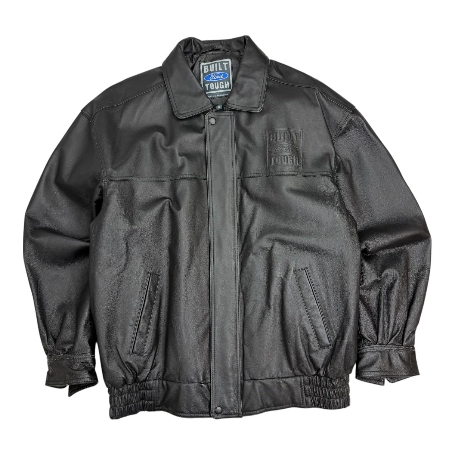 Vintage Ford ‘Built Ford Tough’ Leather Jacket Black