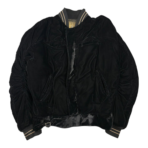 Heider Ackermann FW16 Crushed Velvet Bomber Jacket Black