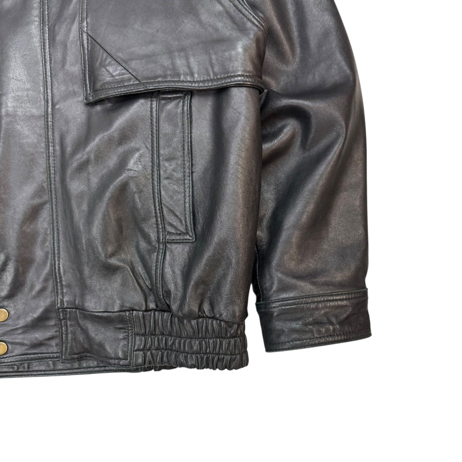 Vintage Danali Leather Bomber Jacket Black