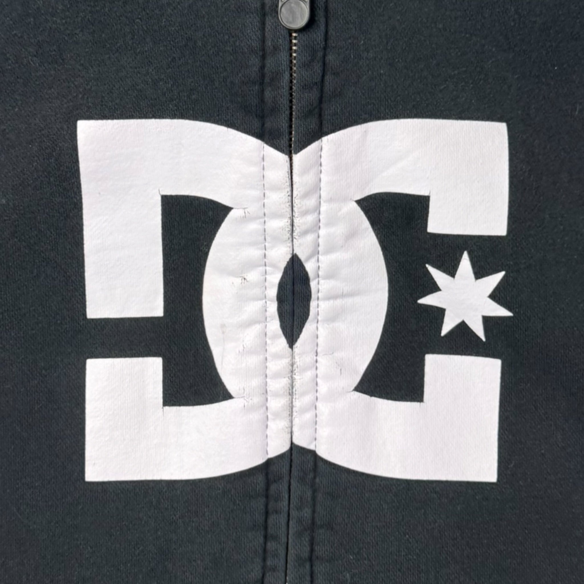 Y2K DC Shoes Zip Up Hoodie Black