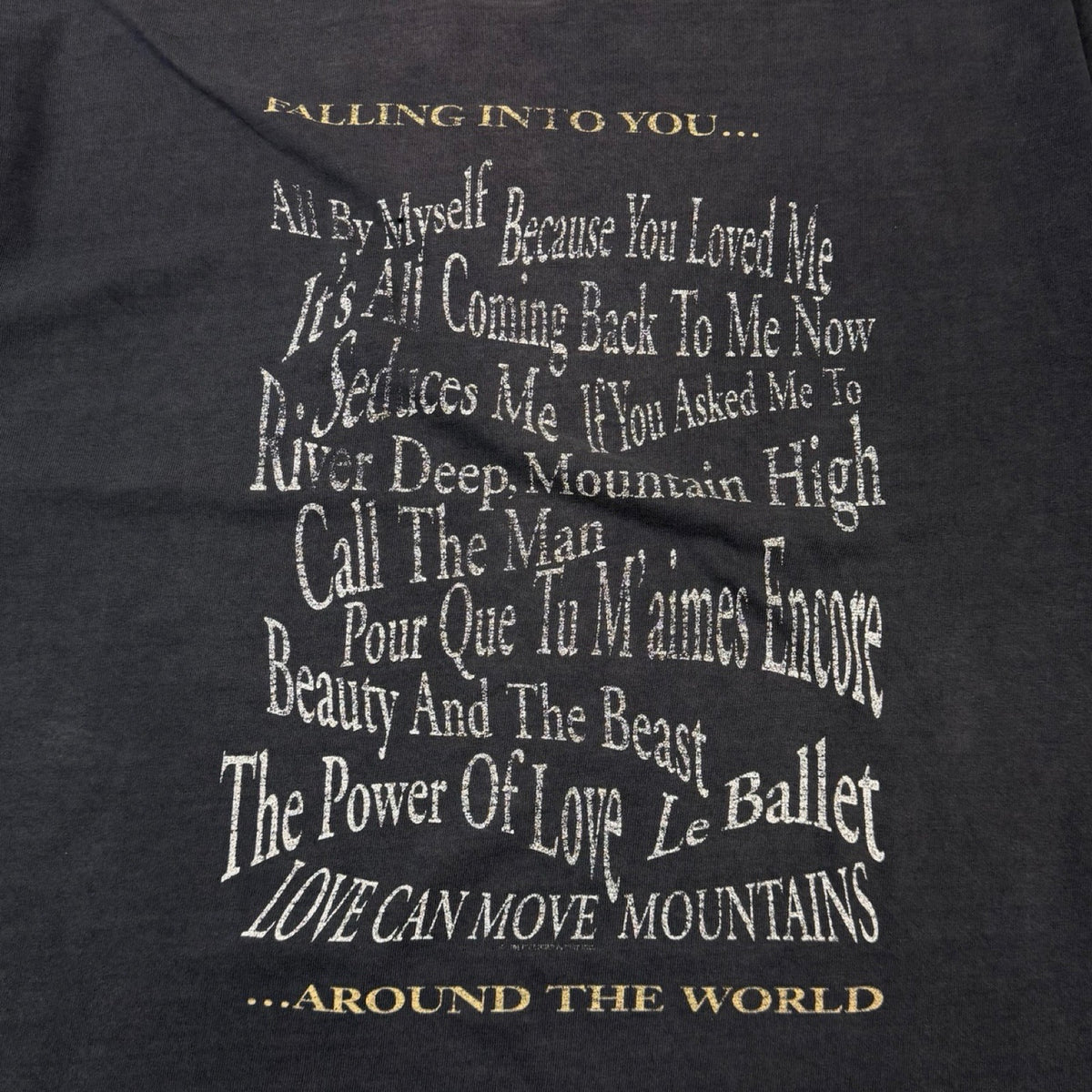1996 Celine Dion 'Falling Into You' T-Shirt Faded Grey