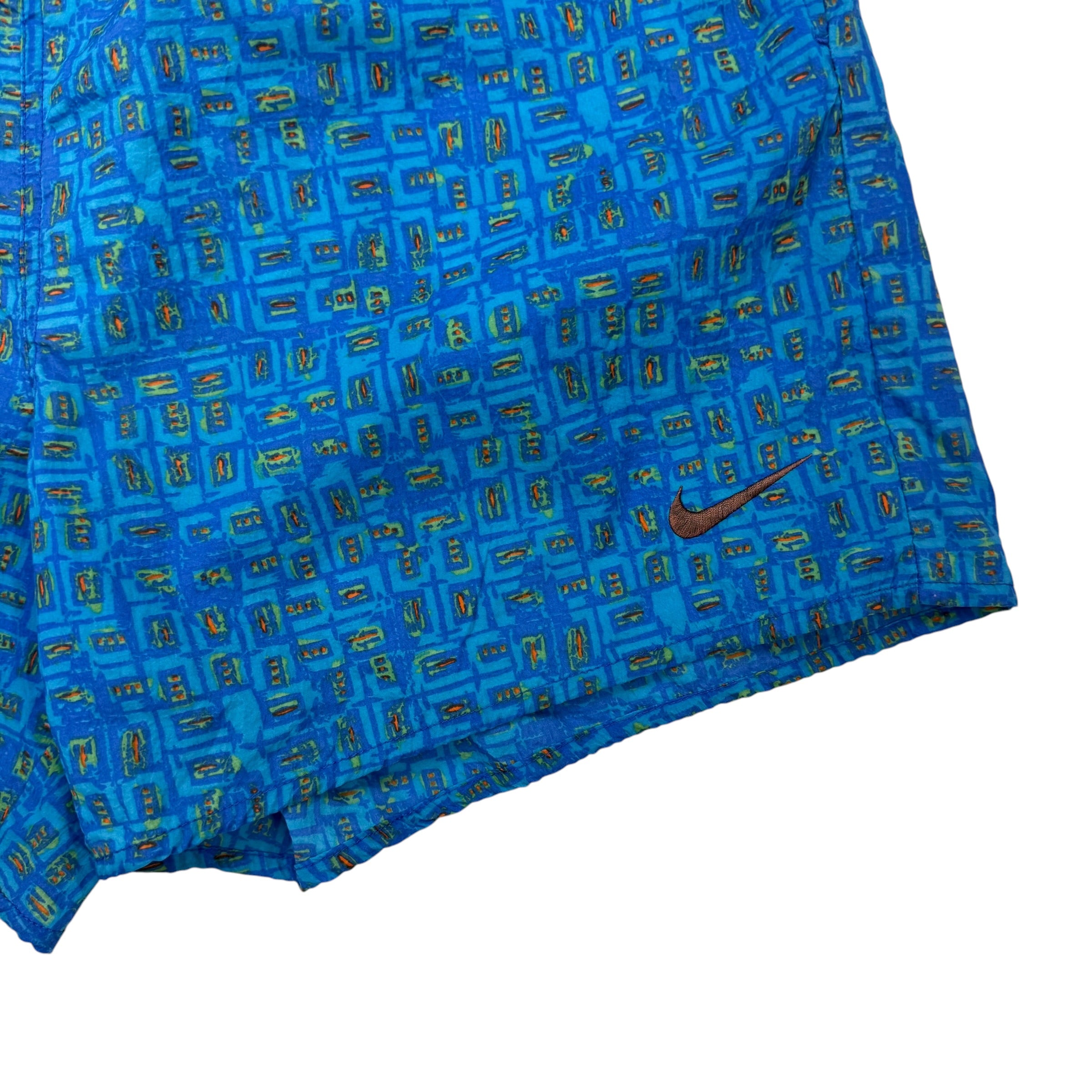 Vintage Nike Mesh Lined Shorts Multi Blue