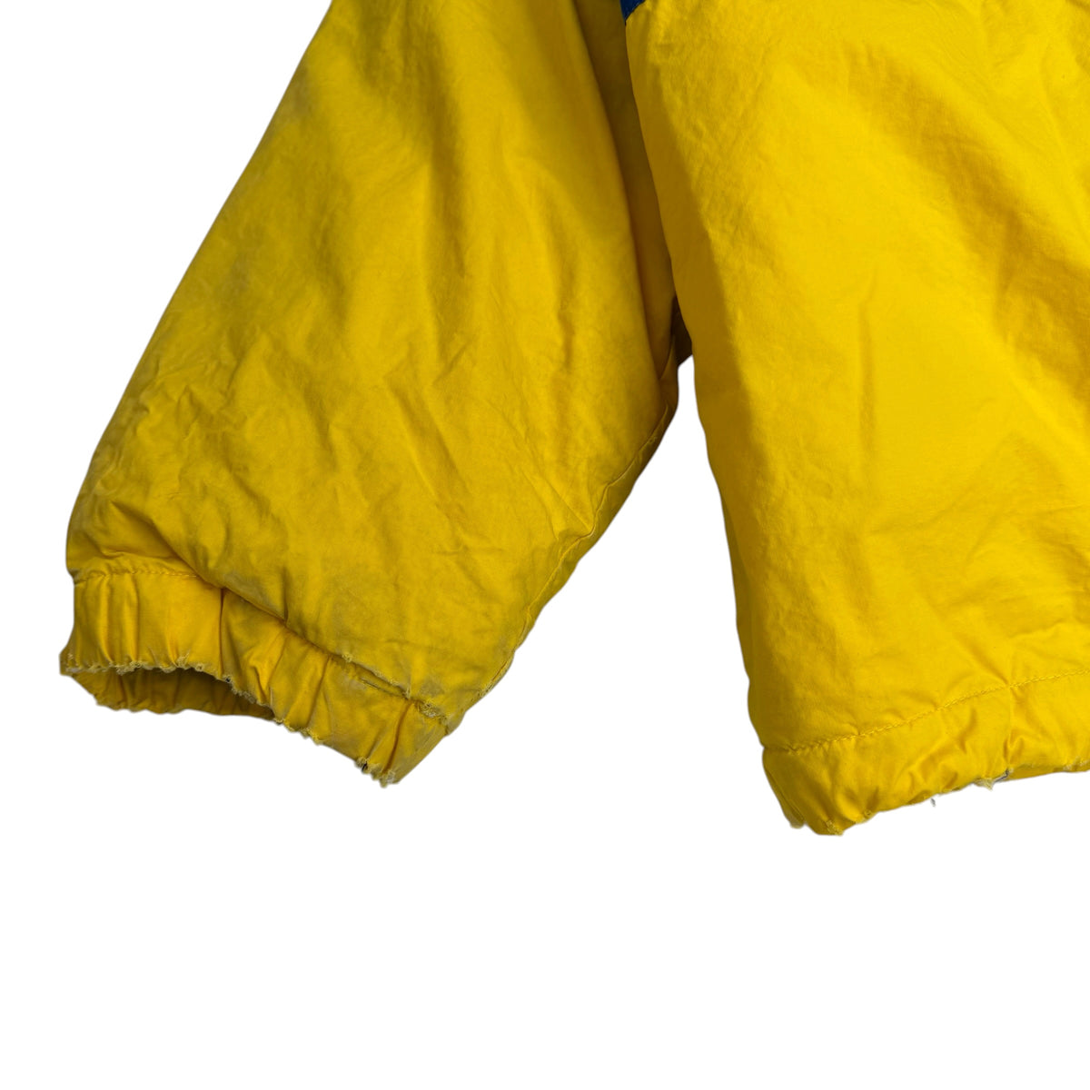 Vintage Polo Ralph Lauren Uni Crest Youth Colorblock Puffer Jacket Yellow