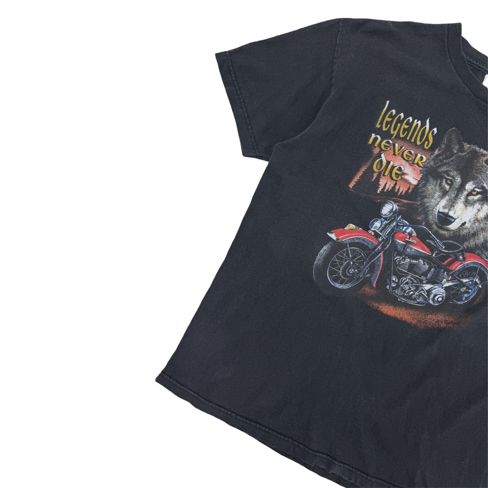 Vintage Legends Never Die Motorcycle T-Shirt Black