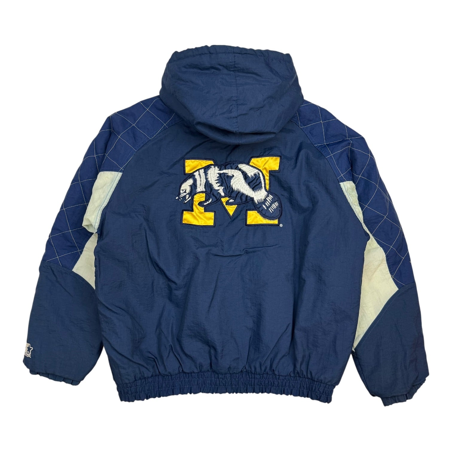 Vintage Starter Michigan Wolverines Button Up Jacket Yellow/Blue