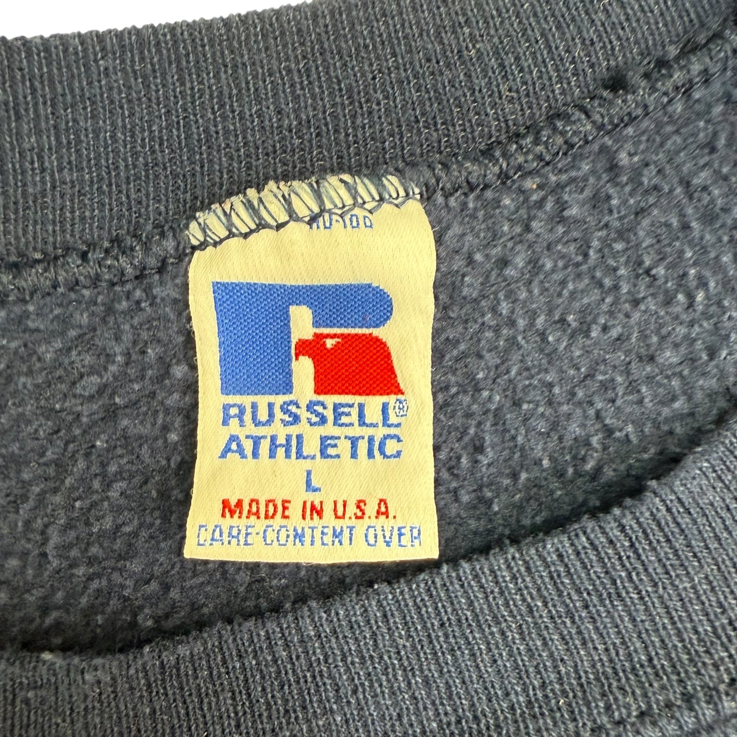 Vintage Russell Athletic Blank Crewneck Navy Blue