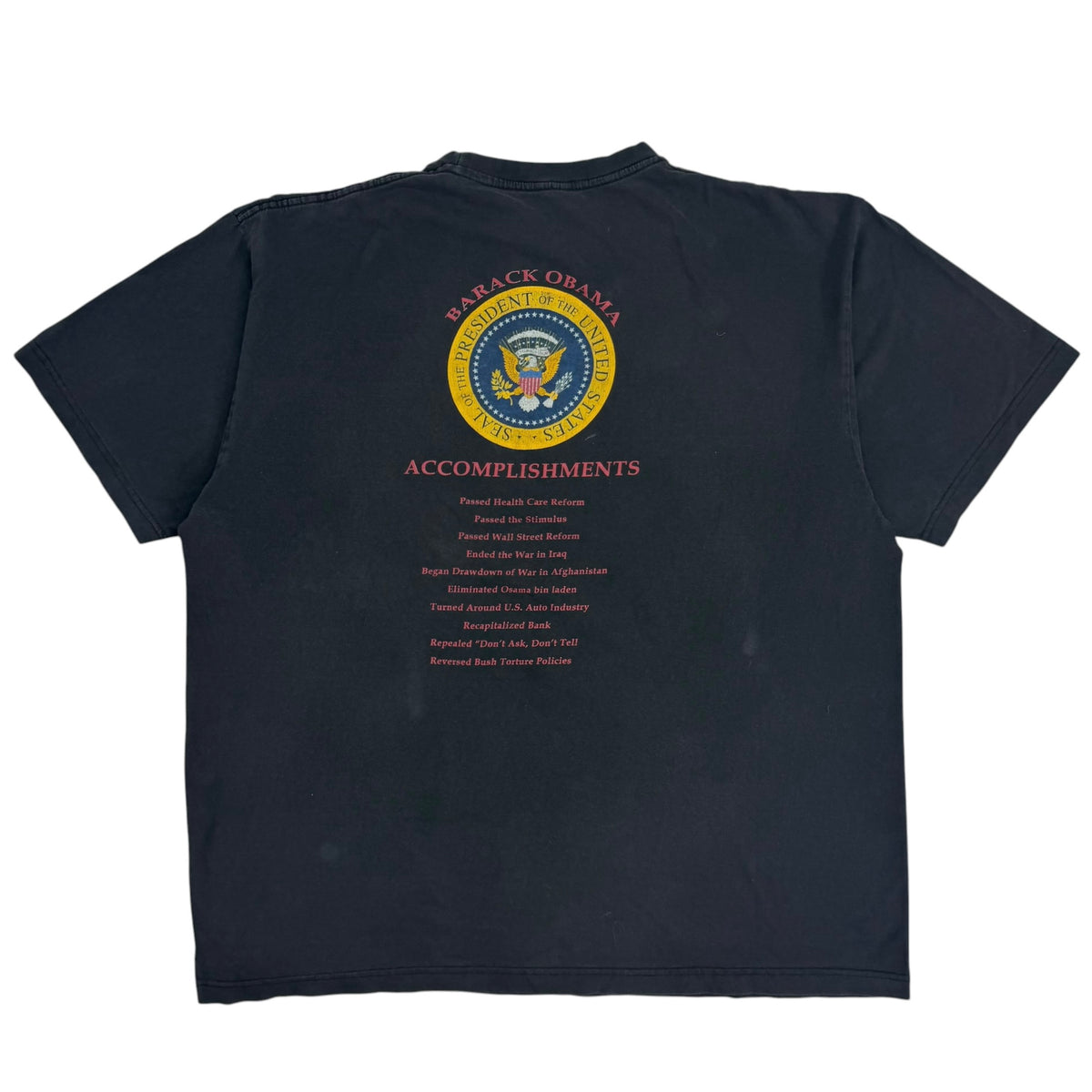 2012 Barack Obama Re-Elect Rap Tee Faded Black