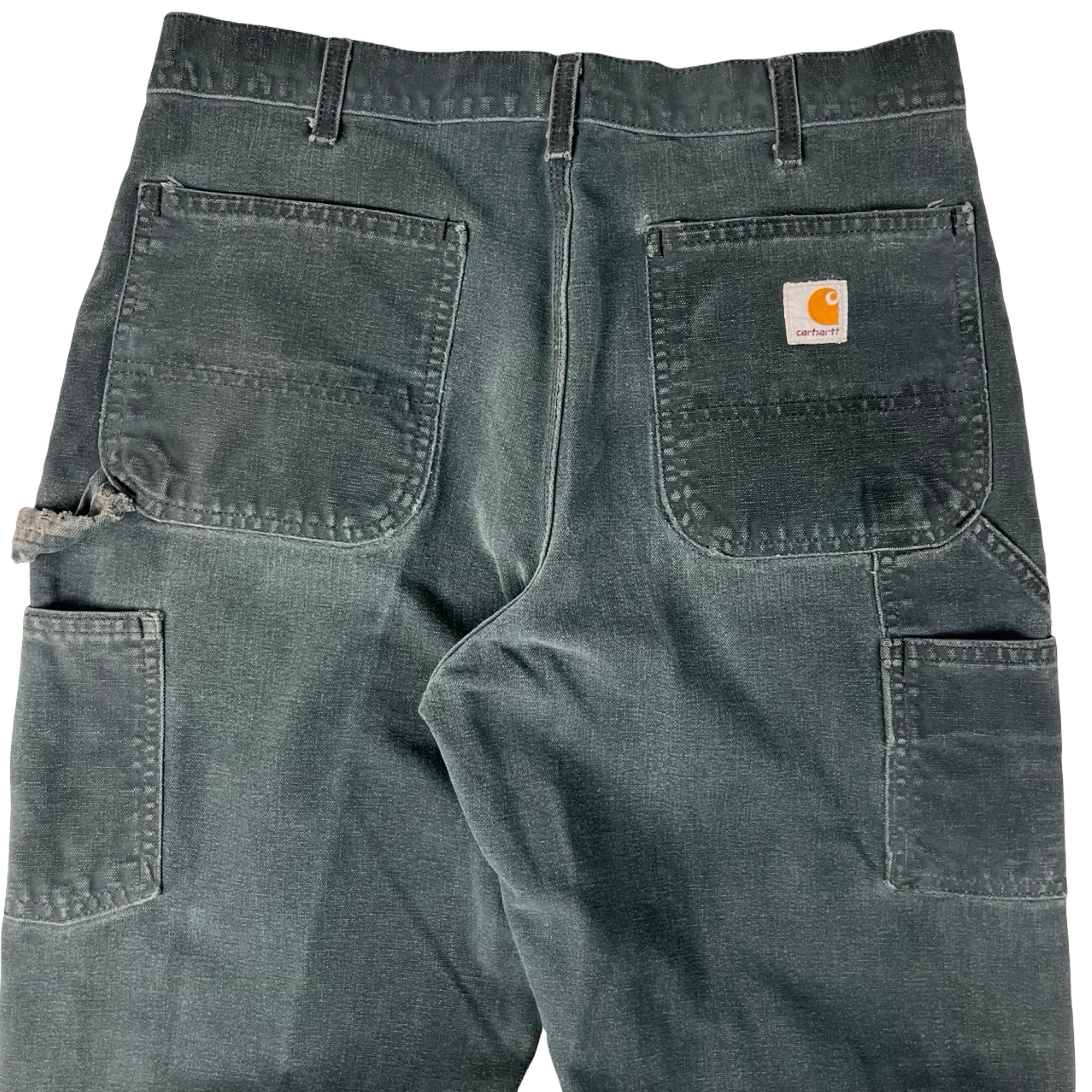Vintage Carhartt Double Knee Carpenter Pants Faded Black