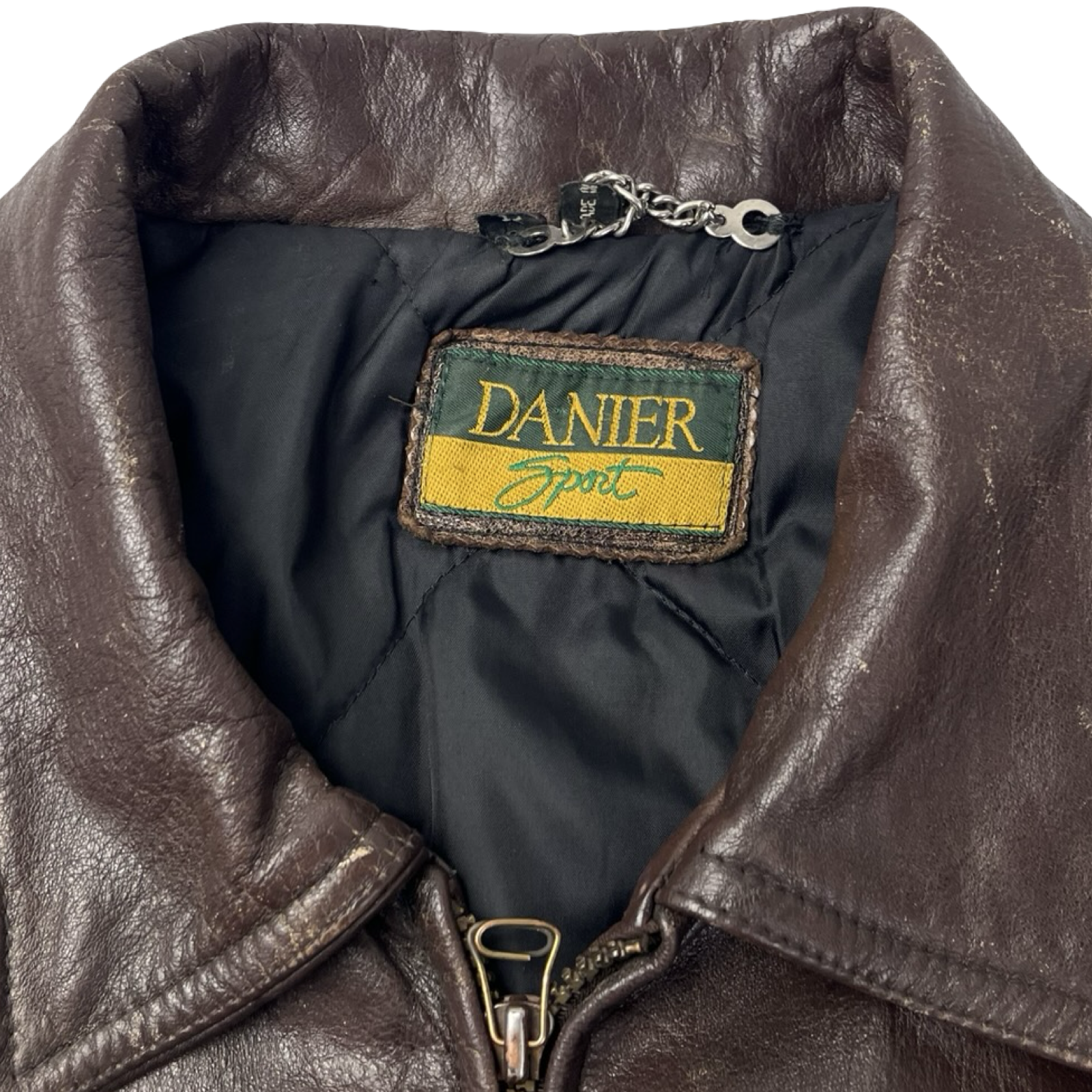 Vintage Danier Sport Leather Jacket Aged Brown