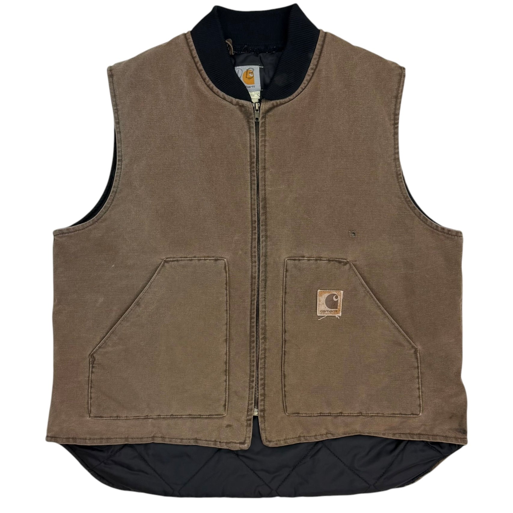 Vintage Carhartt Quilt Lined Canvas Vest Tan