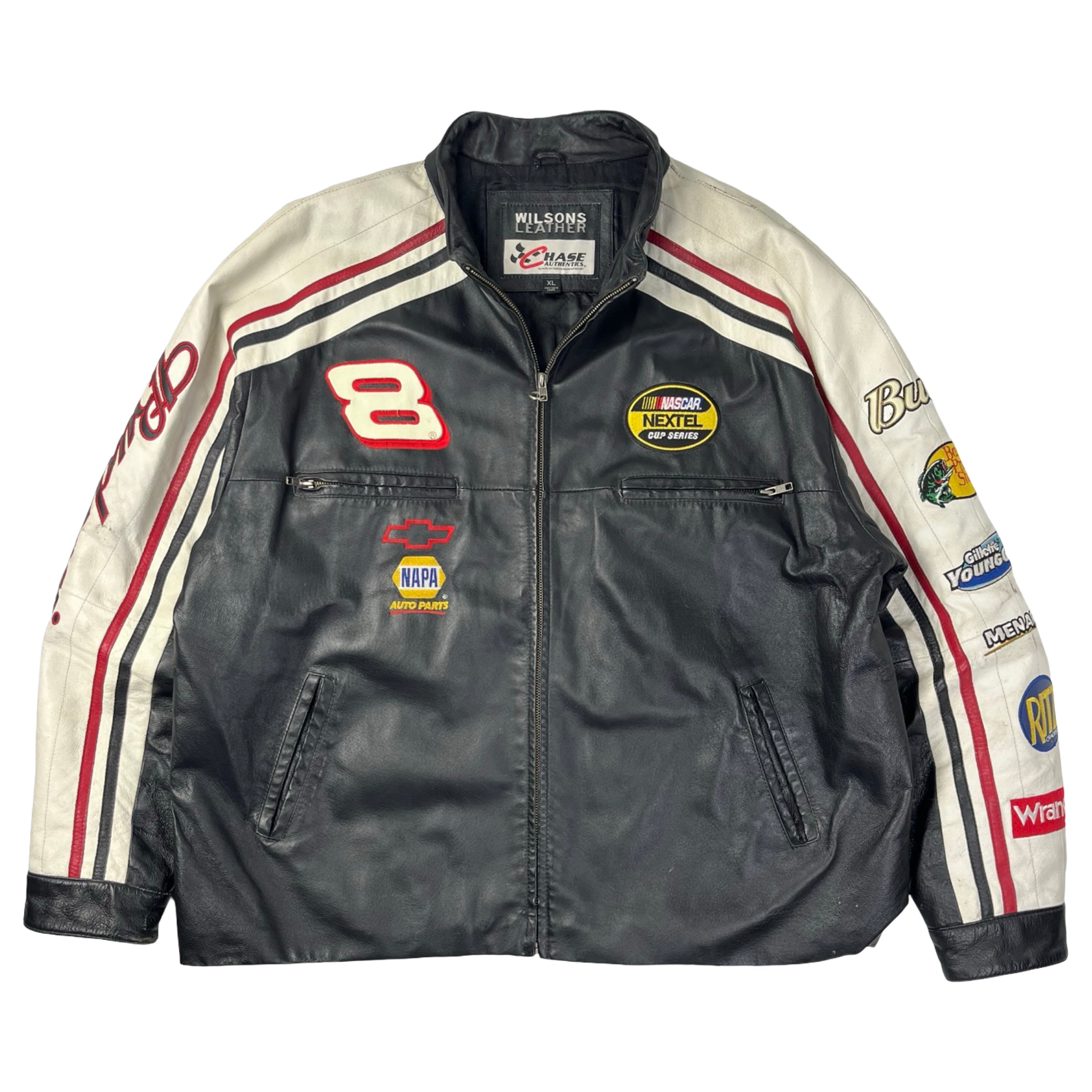 Vintage Chase Authentics Dale Earnhardt Budweiser Leather Nascar Jacket