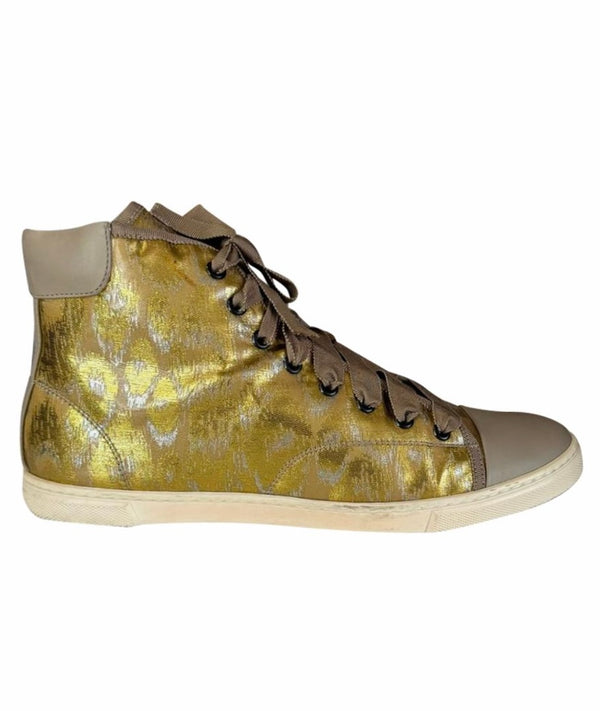 (W) Lanvin High Top Metallic Sneaker Gold (Used)