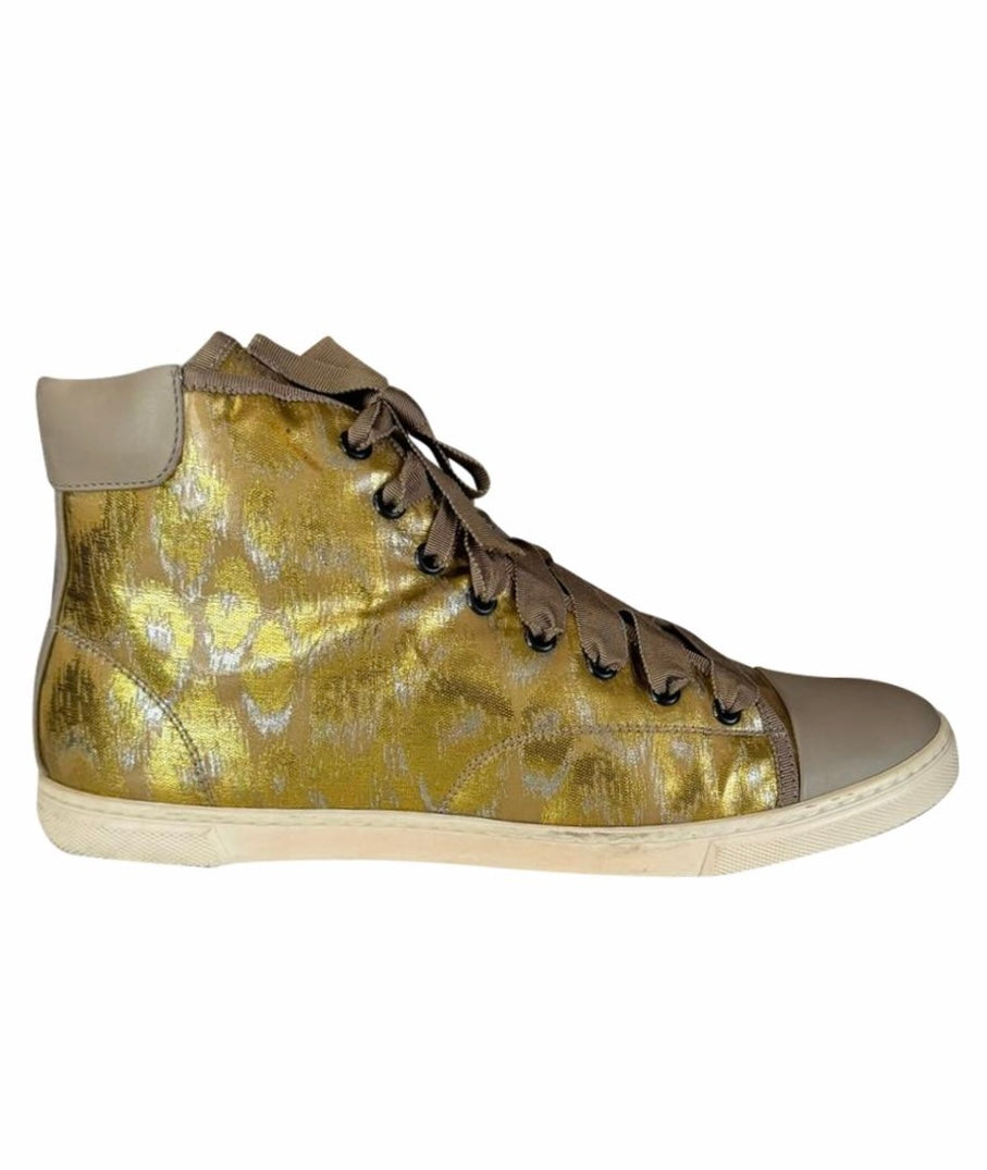 (W) Lanvin High Top Metallic Sneaker Gold (Used)