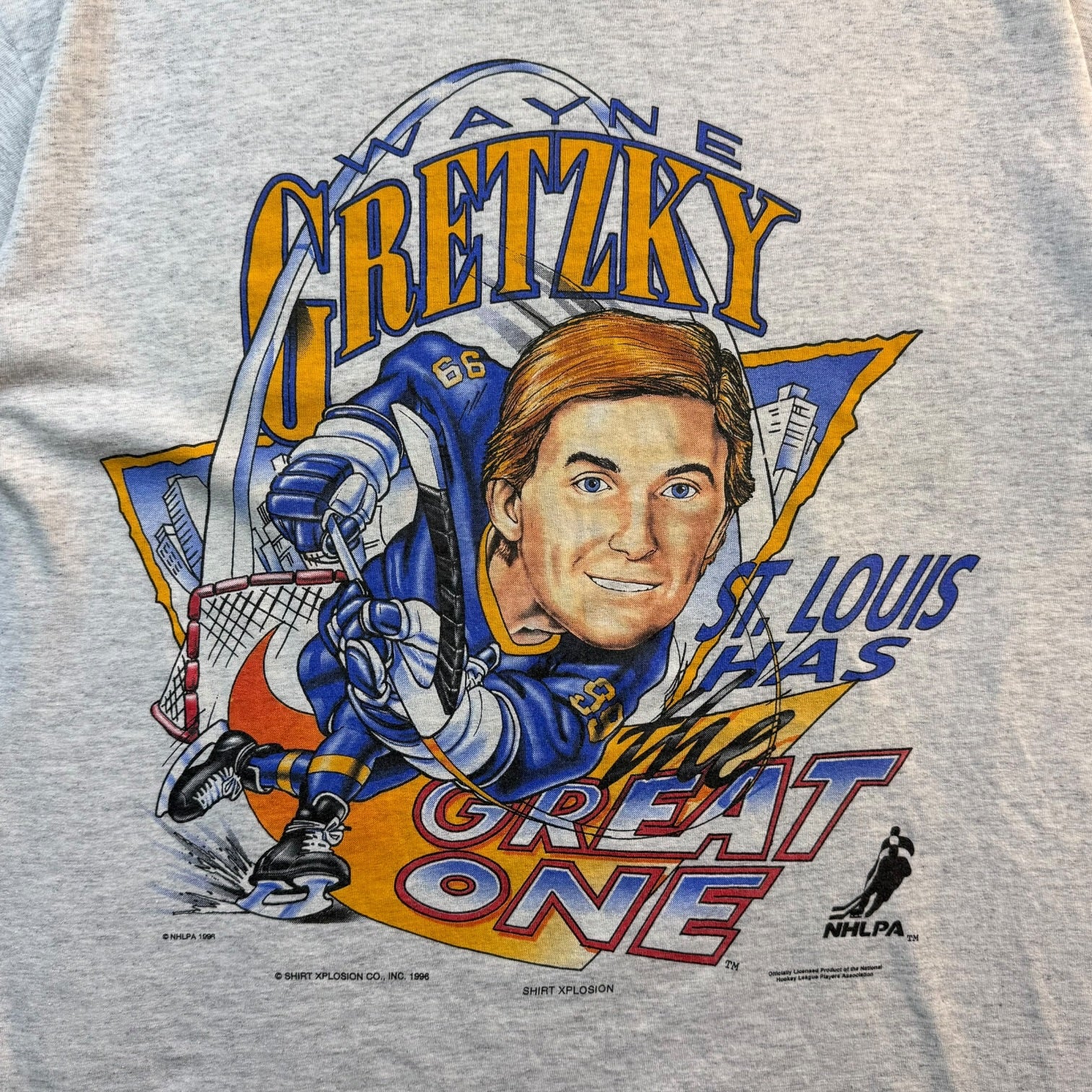 1996 Wayne Gretzky ‘St Louis Has The Great One’ Tee Grey