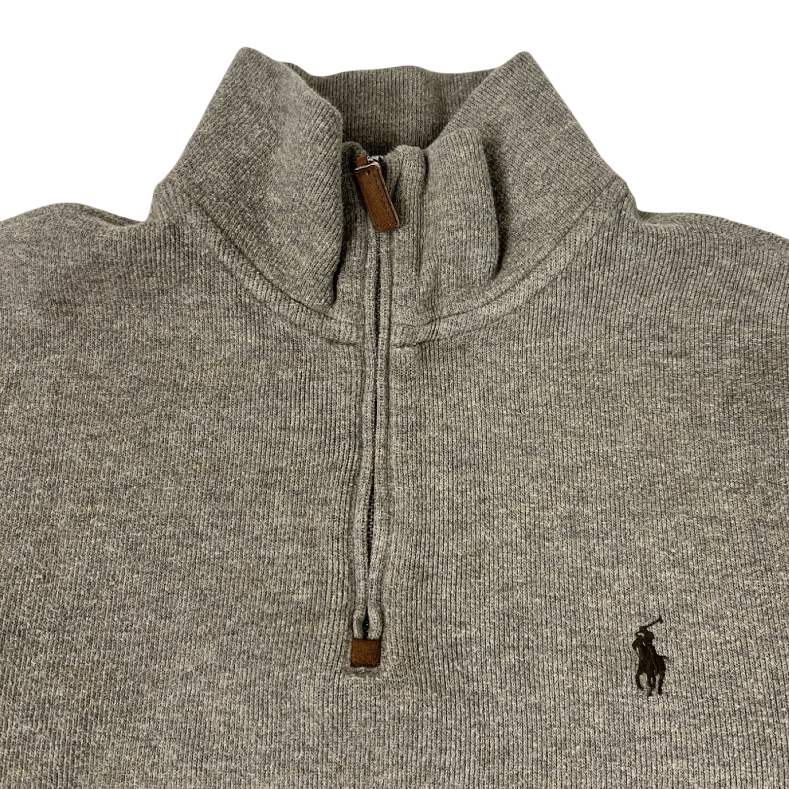 Polo Ralph Lauren Cotton Quarter-Zip Tan Heather Sweater