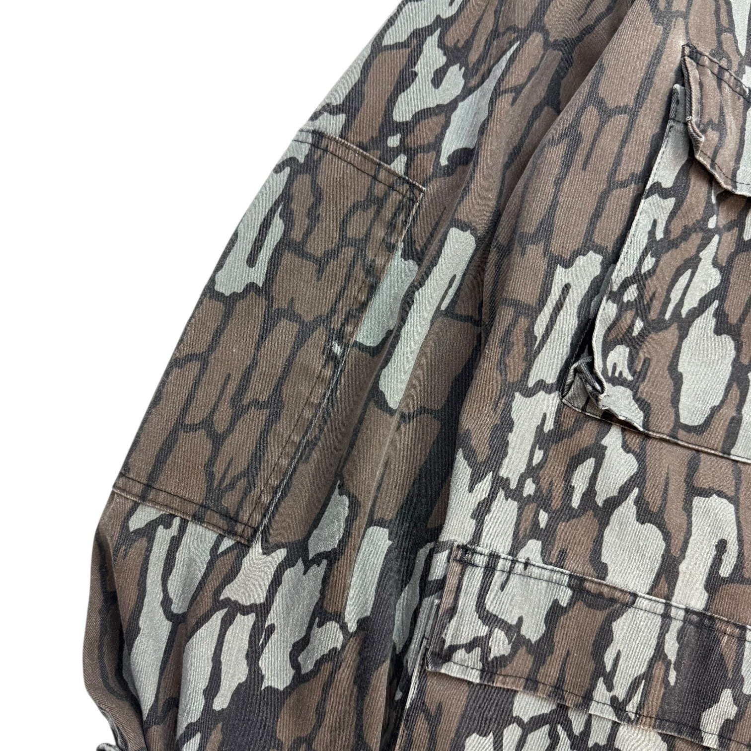 Vintage Cabelas Button Up Jacket Tree Bark Camo