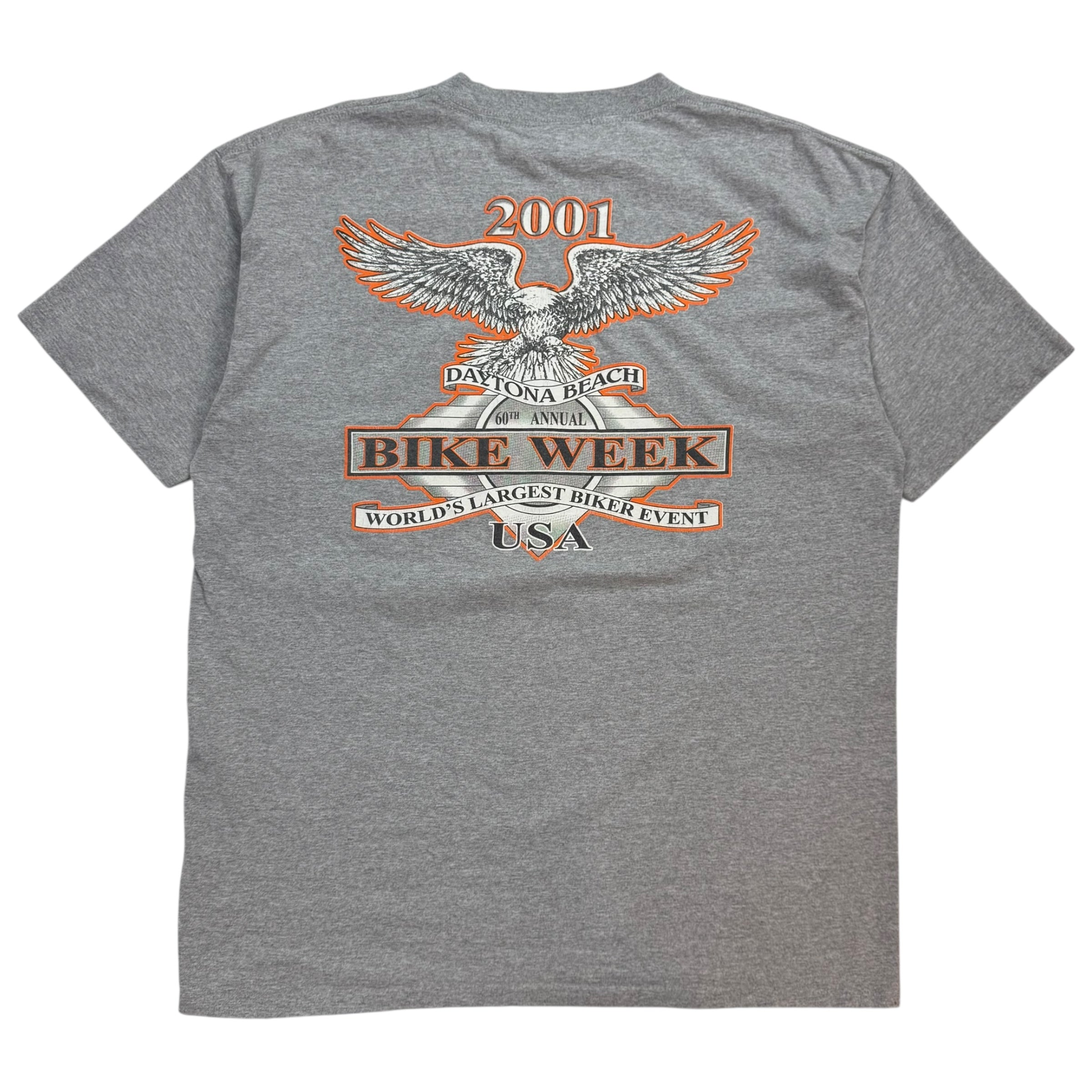 2001 Bike Week 60th Anniversary Daytona Beach Tee Grey