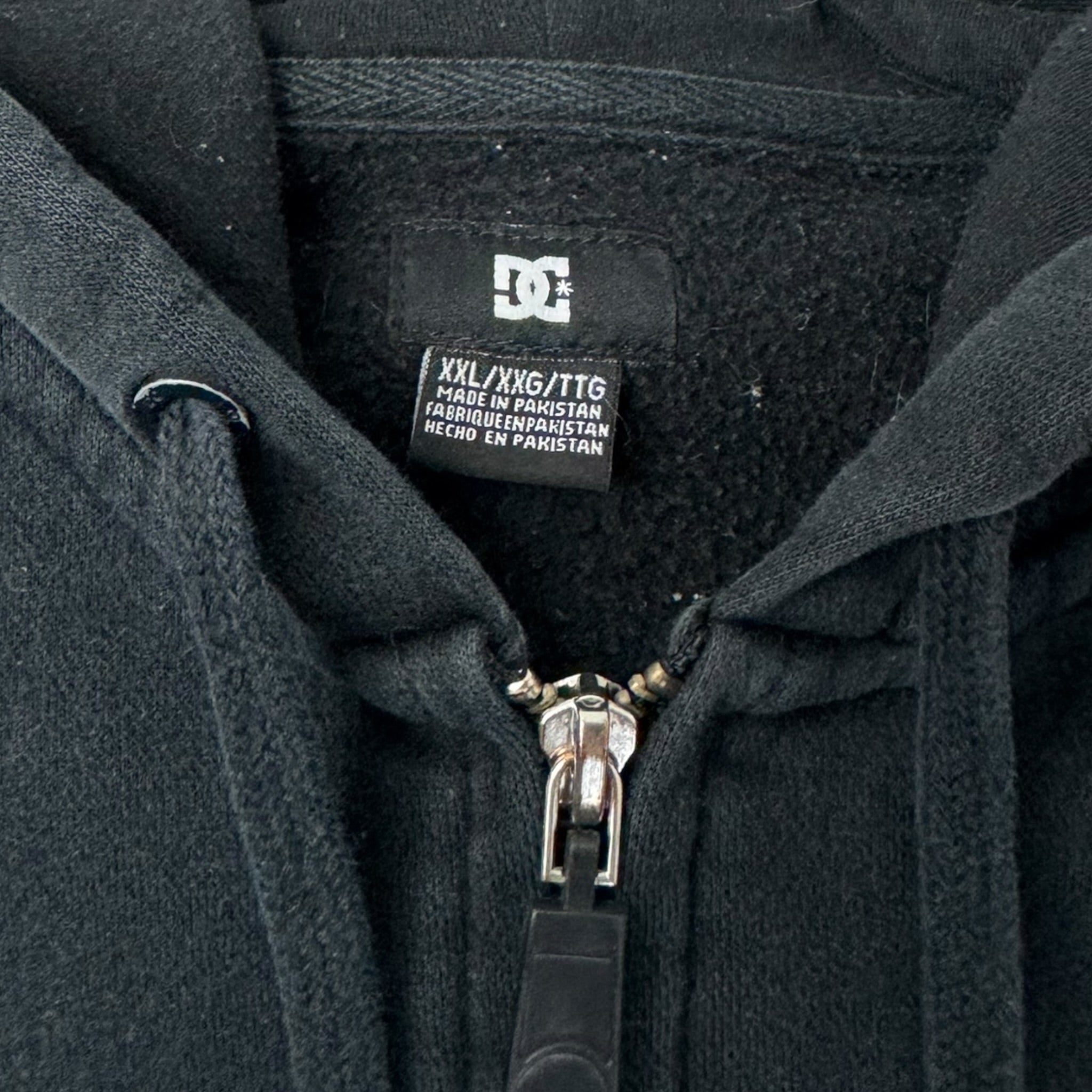 Y2K DC Shoes Zip Up Hoodie Black