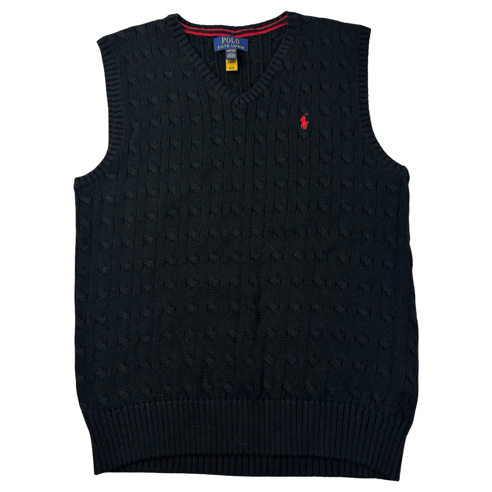 Vintage Polo Ralph Lauren Cable Knit Vest Black