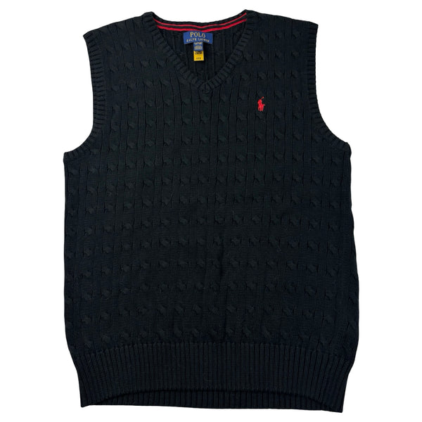 Vintage Polo Ralph Lauren Cable Knit Vest Black