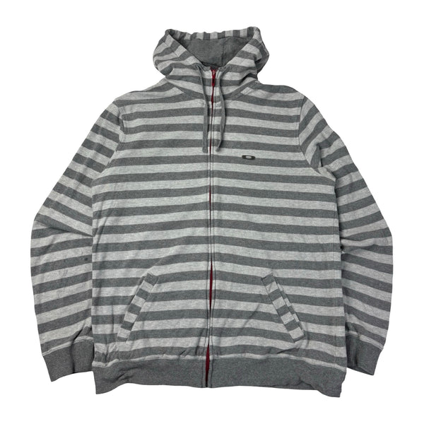 Y2K Oakley Striped Full-Zip Hoodie Grey
