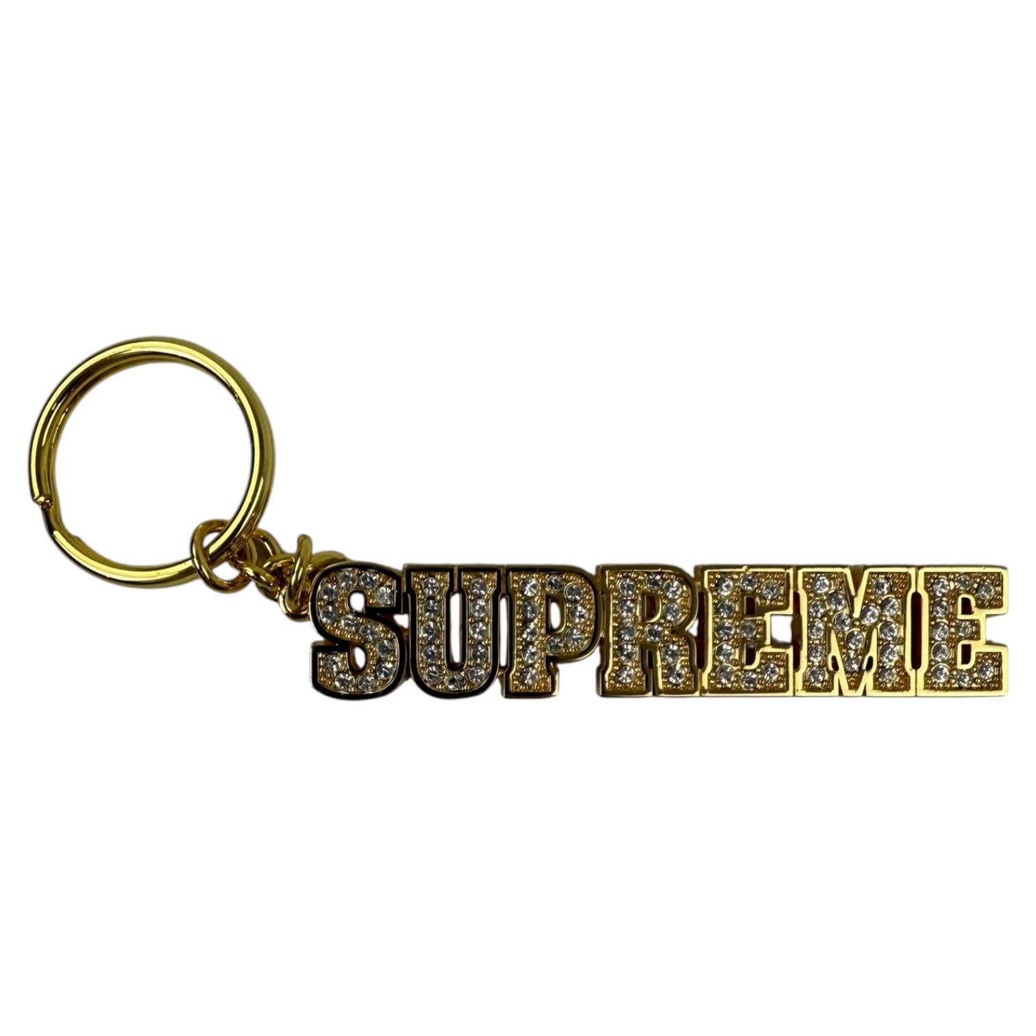 Supreme Block Logo Keychain Gold