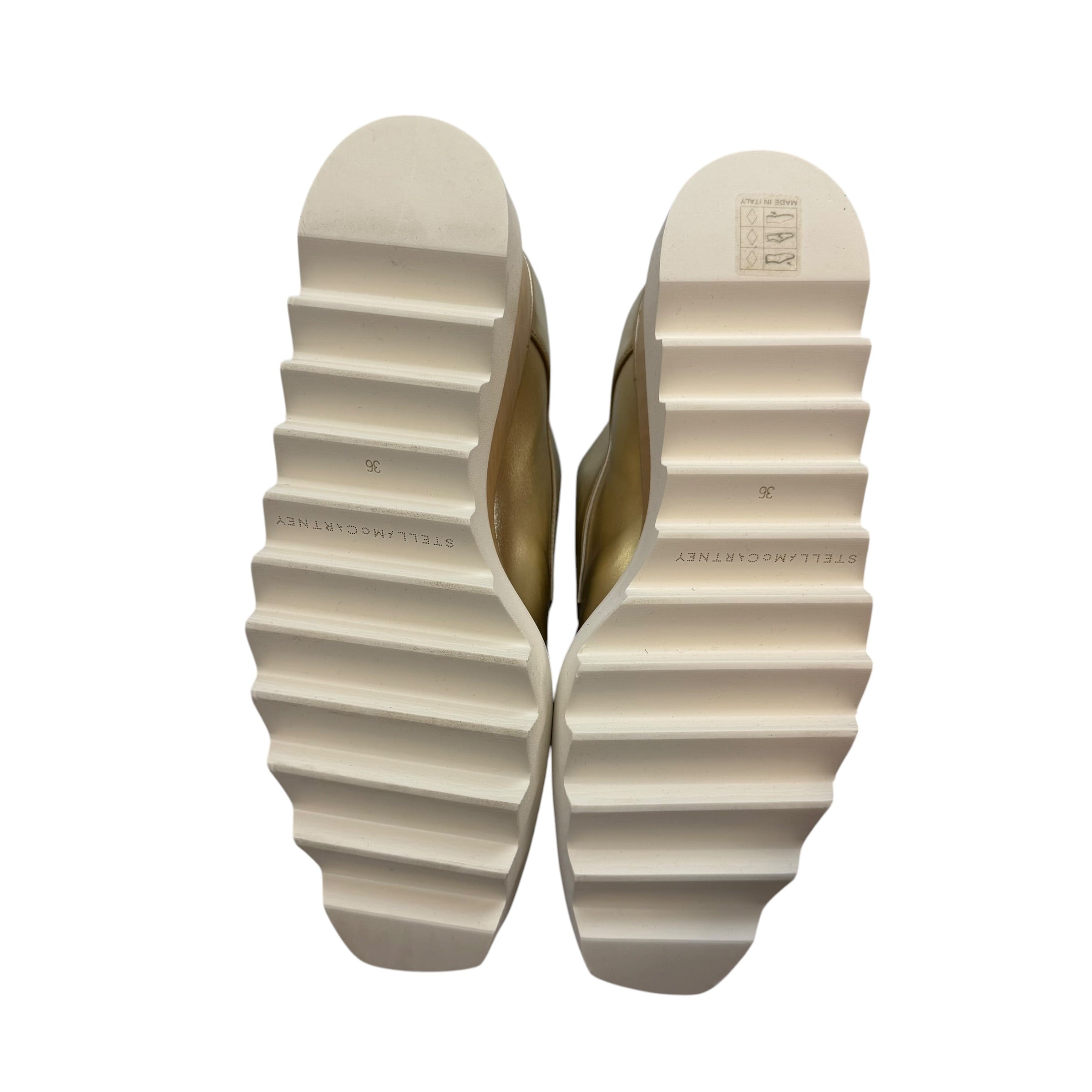 (W) Stella McCartney Faux Leather Platform Sneakers Gold