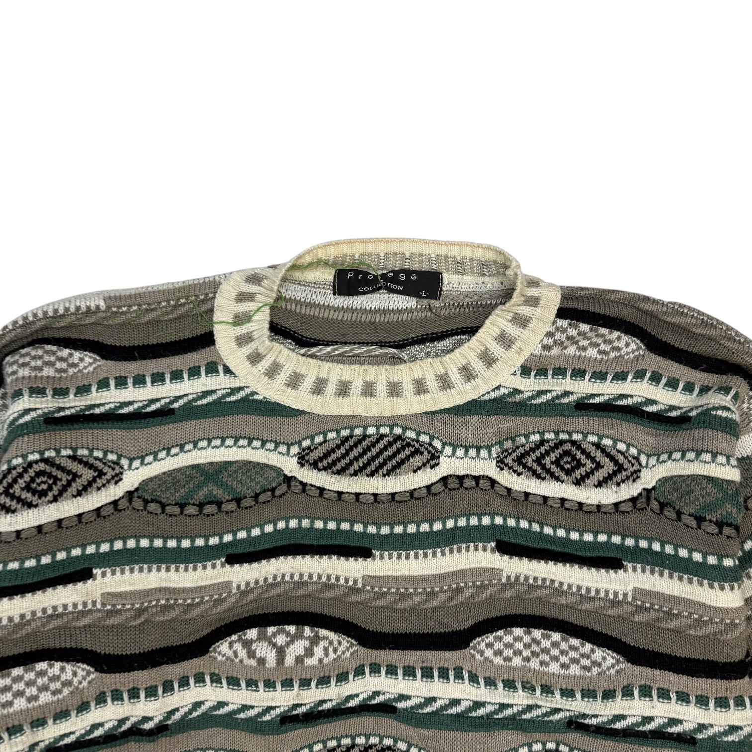 Vintage Protege 3D Knit Sweater Green/Cream