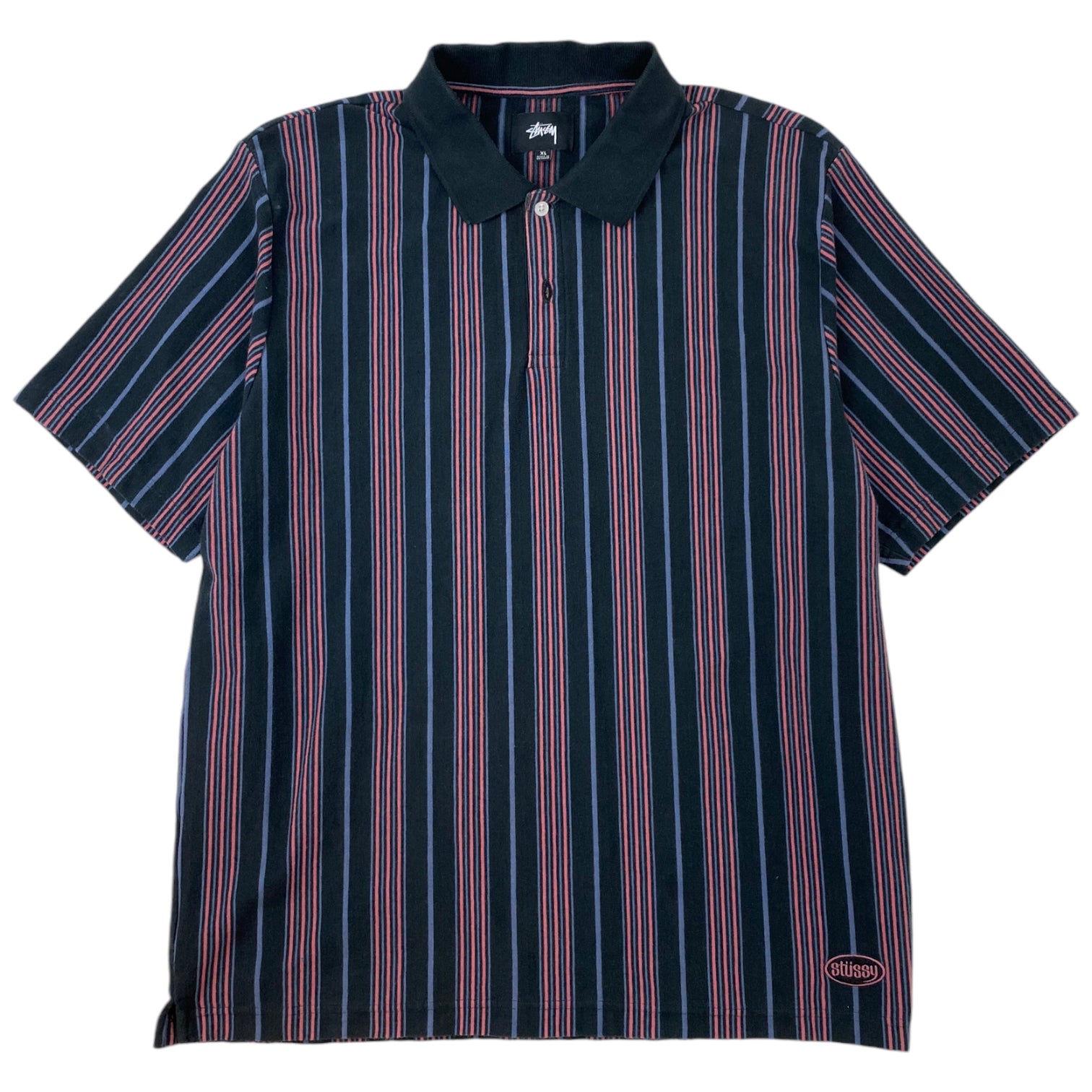 Stüssy Vertical Striped Polo T-Shirt